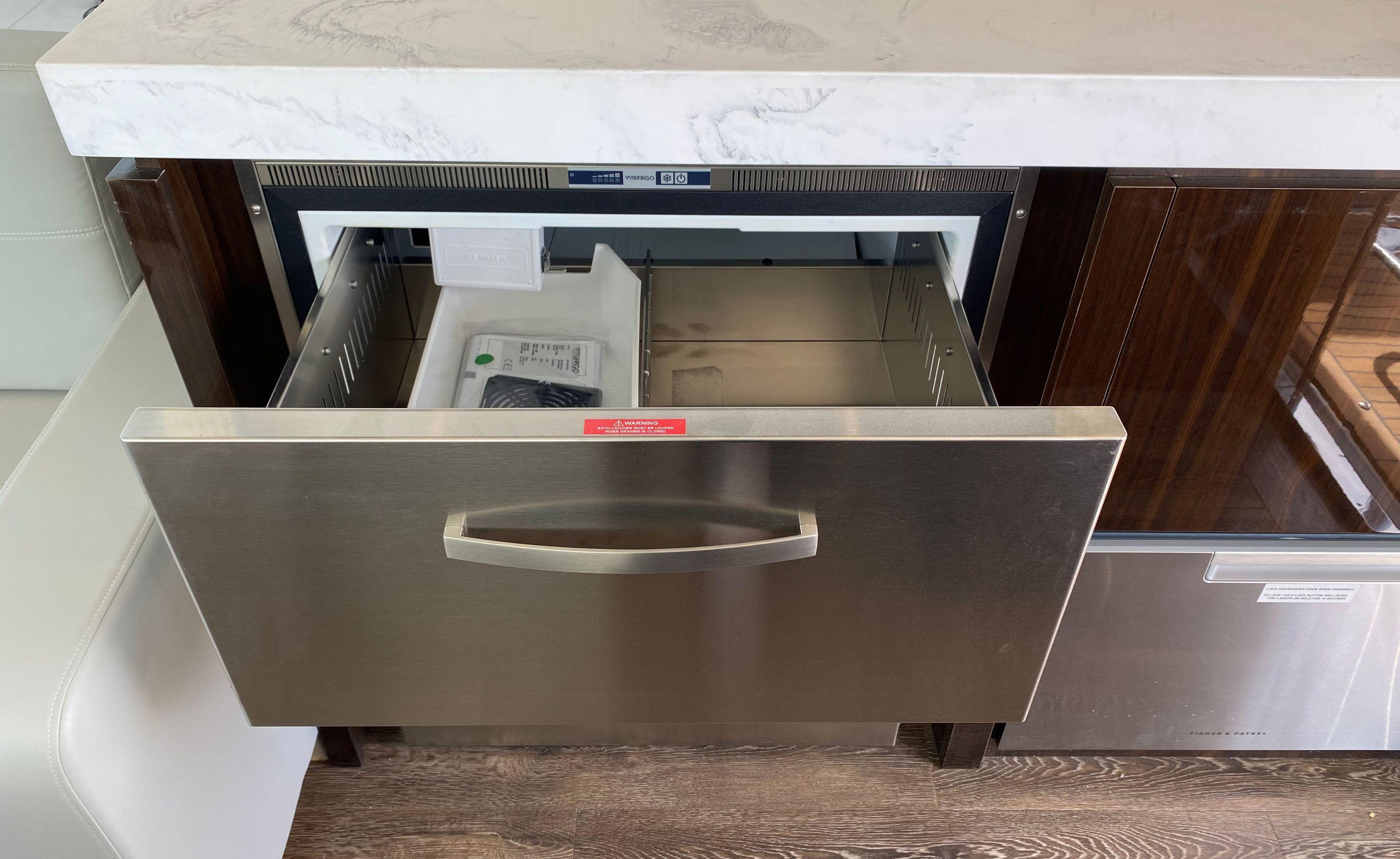 Cruisers Yachts-60 Fly 2022-RADIANT NY-US-Open drawer refrigerator in 2022 Cruisers Yachts 60 Fly kitchen area.-9652120 | Thumbnail