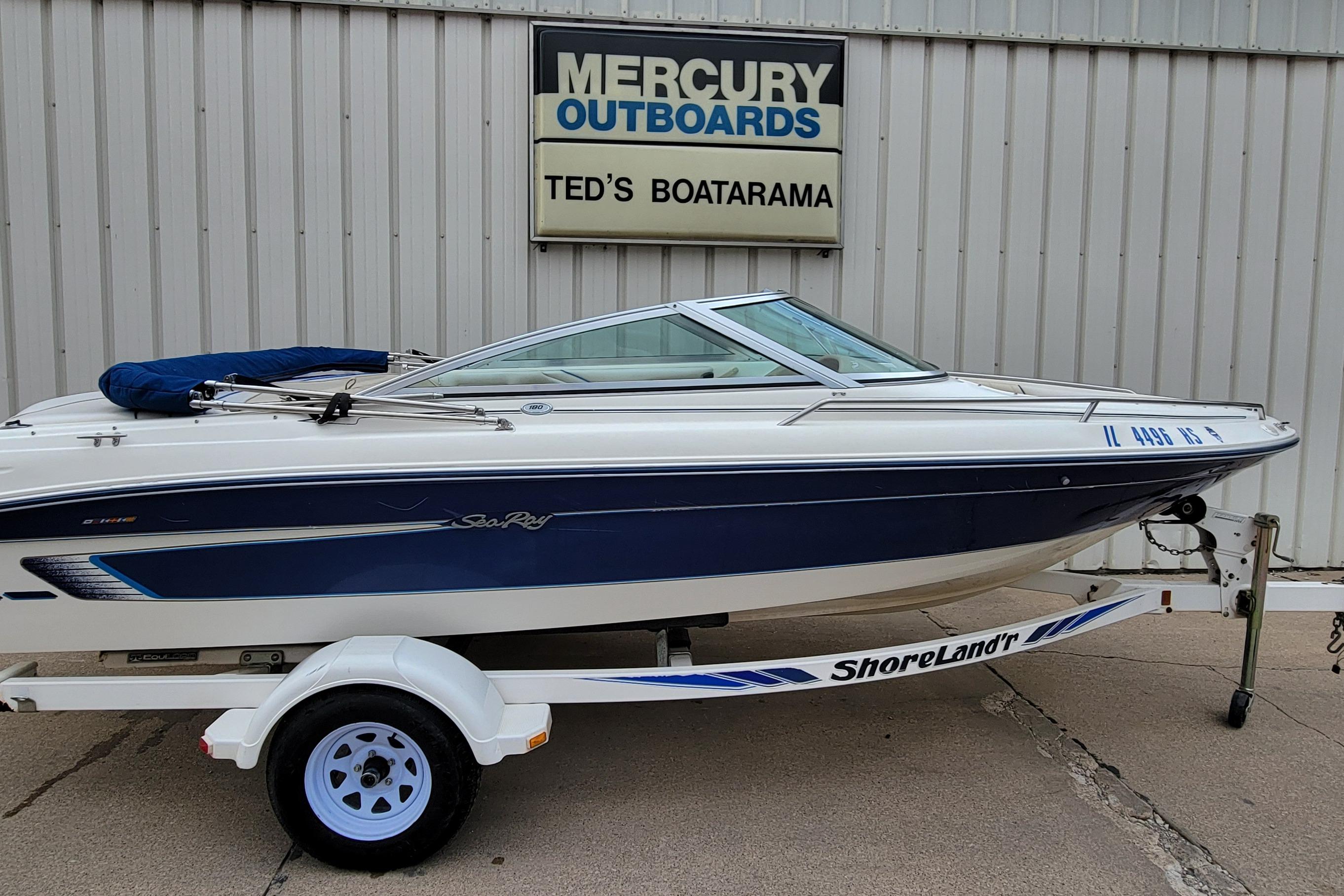 1994 Sea Ray 180 Bow Rider boat on trailer at Ted's Boatarama dealership.