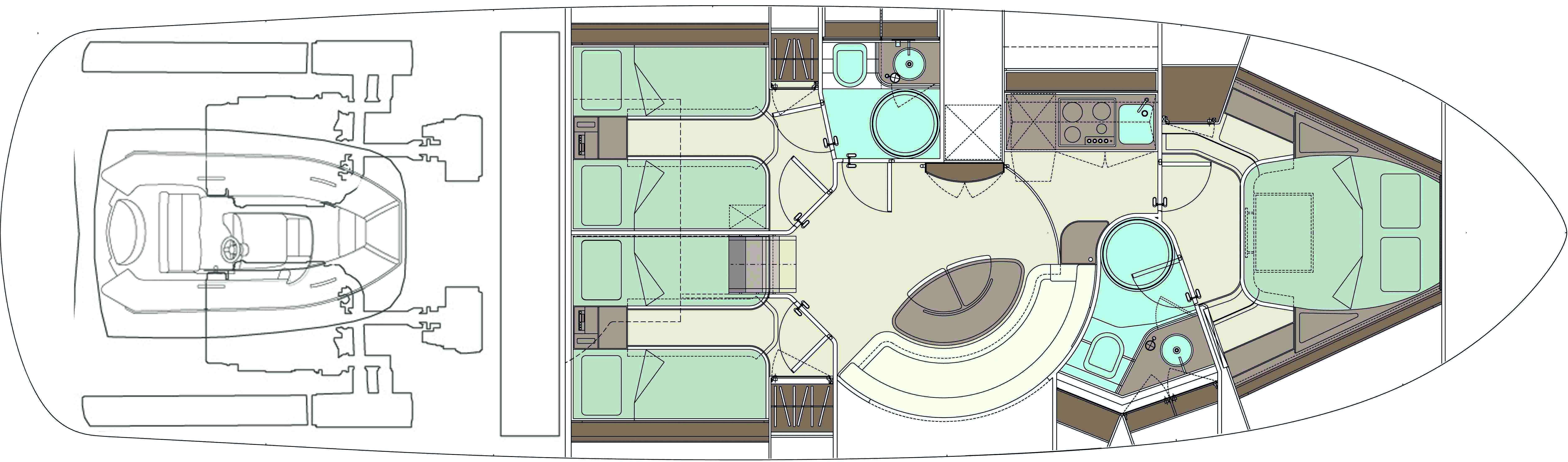 Manufacturer Provided Image: Riva Rivale Lower Deck Layout Plan