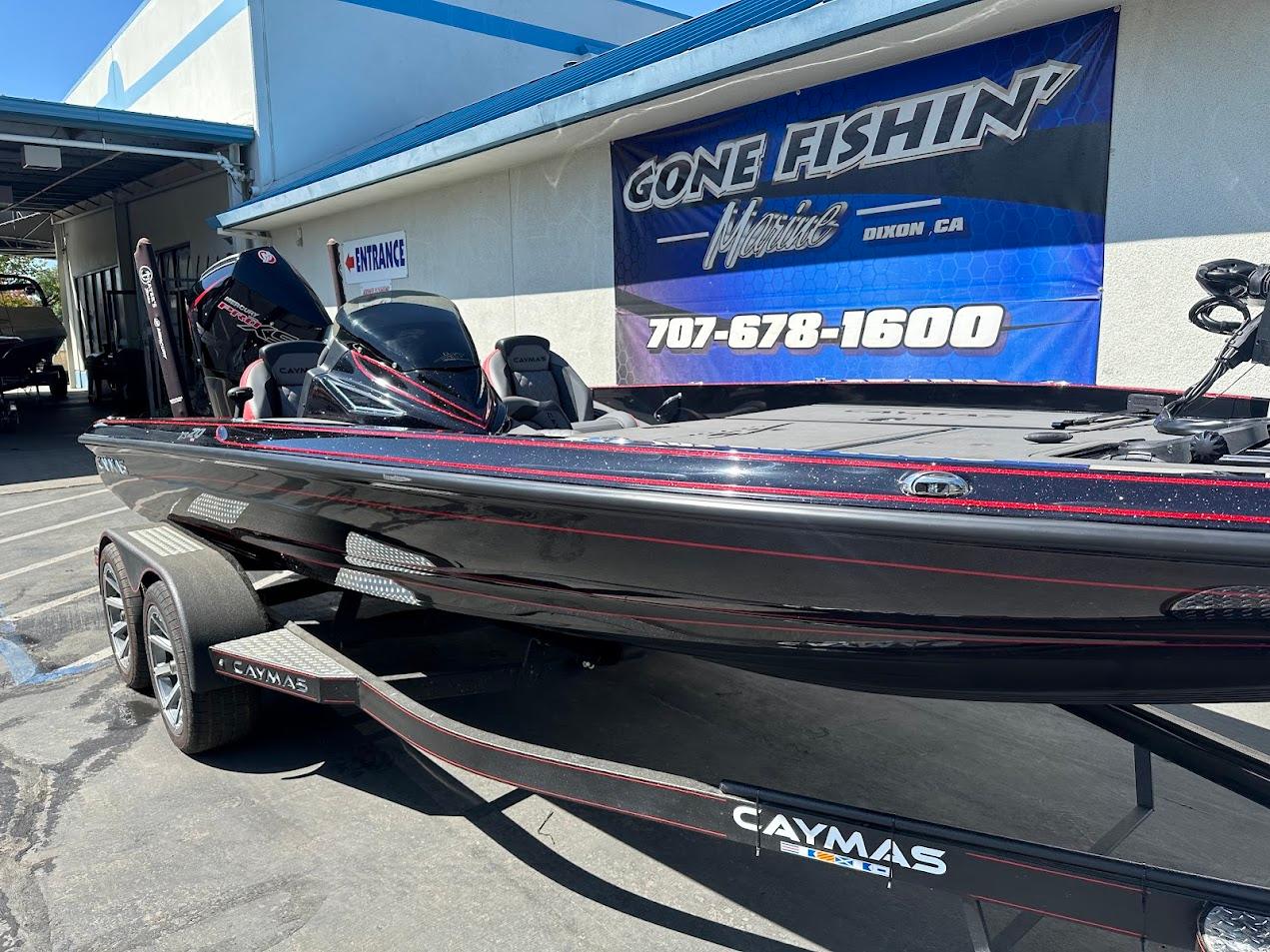 2024 Caymas XS 20 boat on trailer at Gone Fishin' Marine dealership.