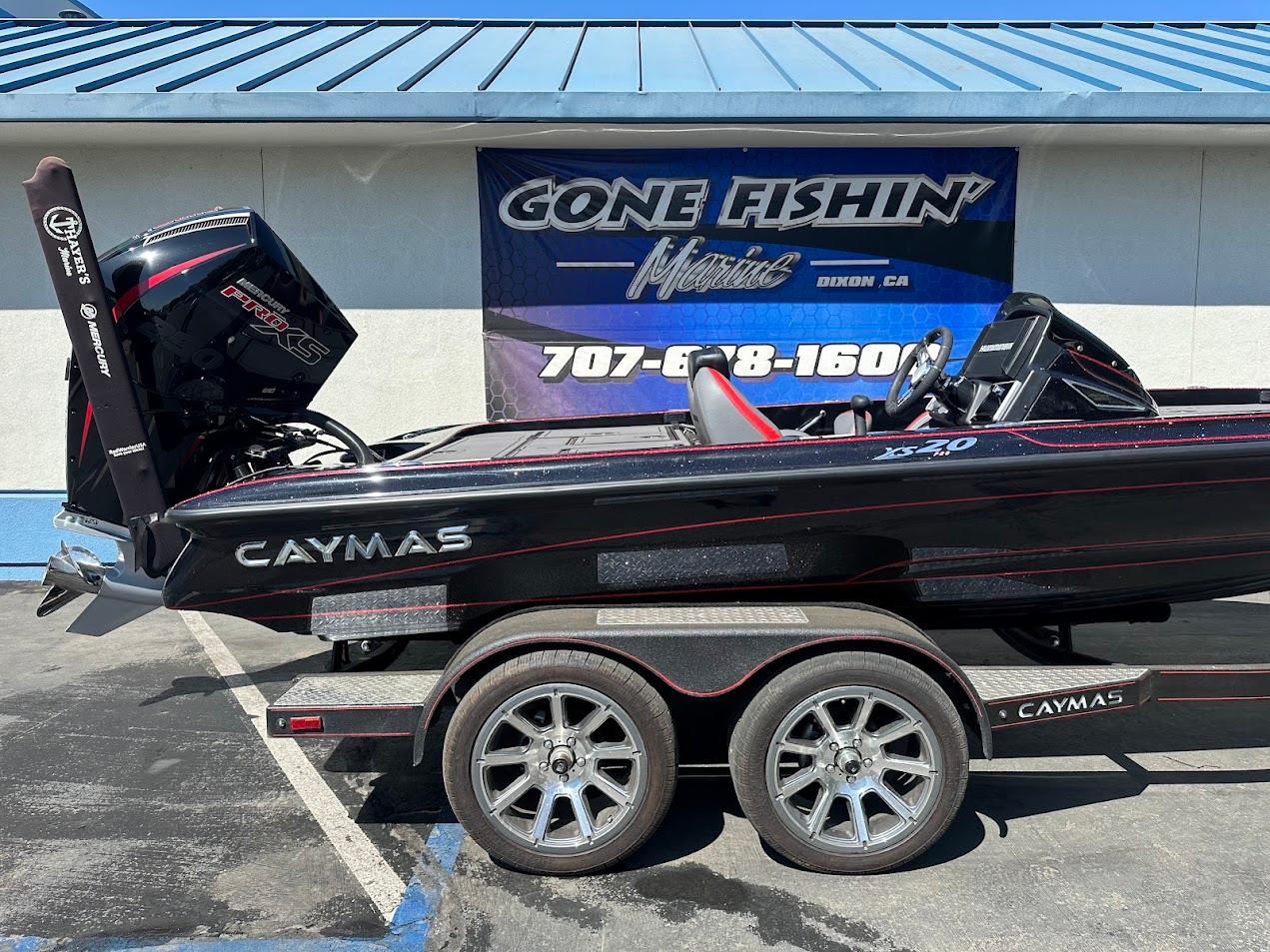 2024 Caymas XS 20 boat on trailer, displayed at Gone Fishin' Marine.