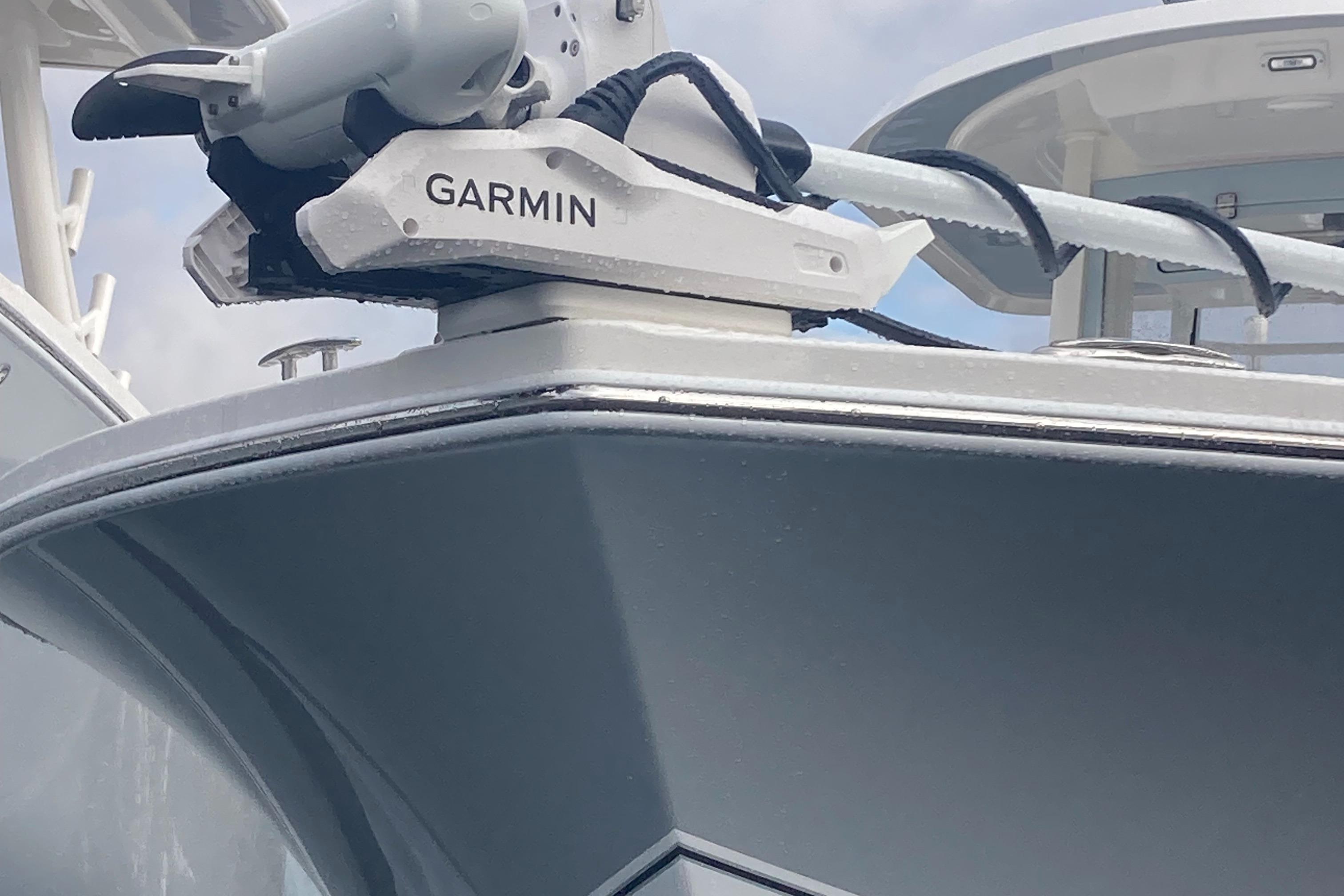 Regulator-30XO 2024-STORM GRAY MA-US-2024 Regulator 30XO boat with Garmin equipment on the bow.-9692464 | Thumbnail