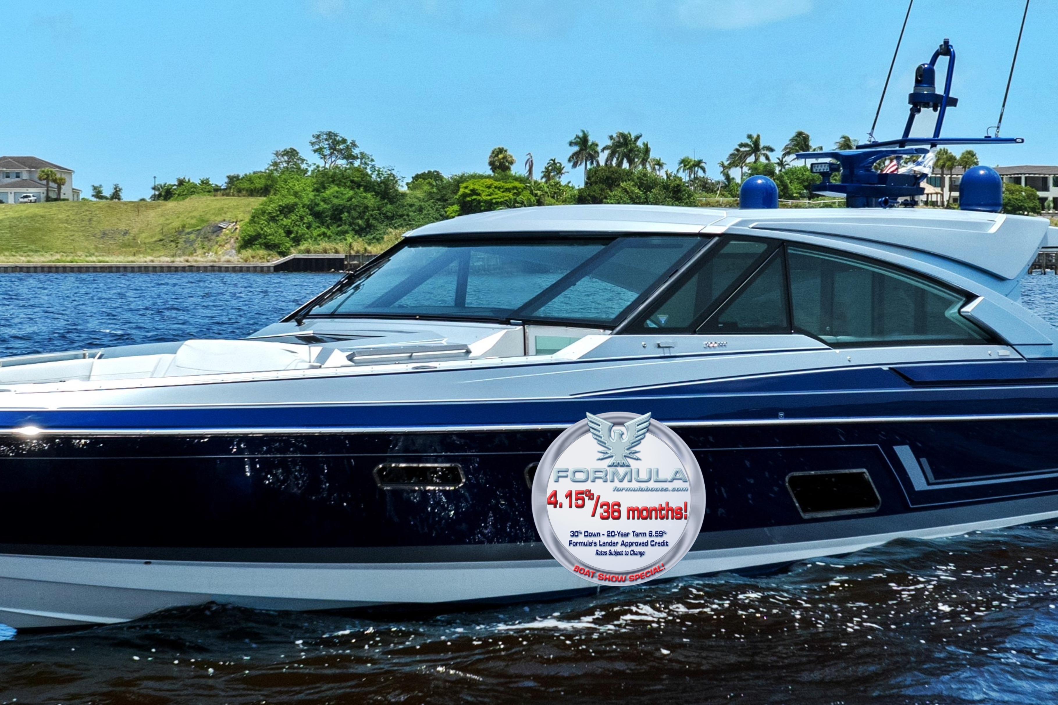 2024 Formula 500 Super Sport Crossover yacht cruising on a sunny day.