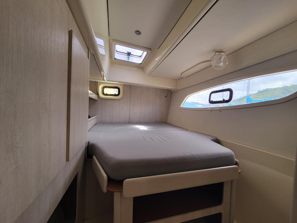 Leopard-44 2015-Kitten Caboodle SC-US-Cozy cabin interior of 2015 Leopard 44 yacht with bed and windows.-9762818 | Thumbnail