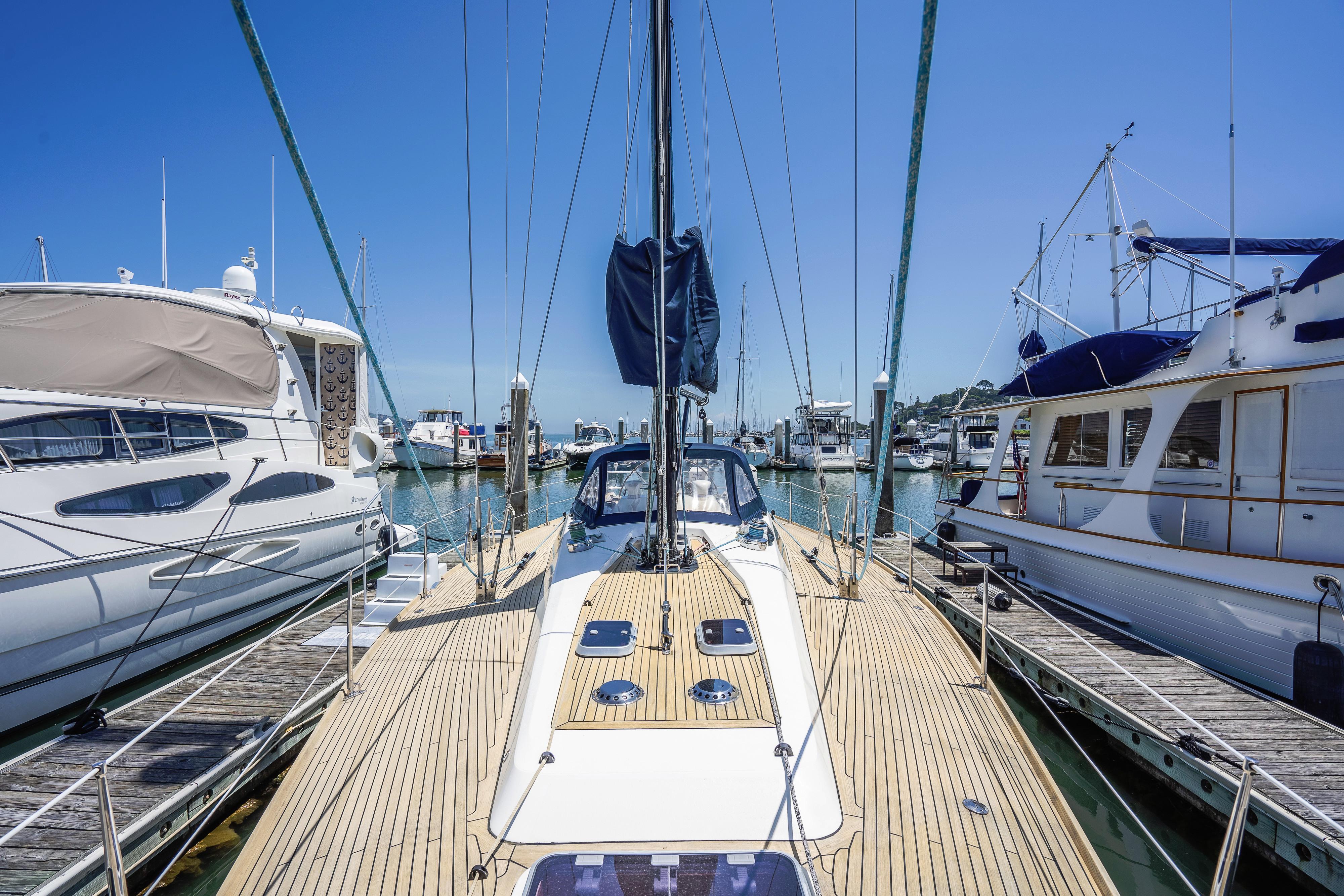 Looking aft from the bow