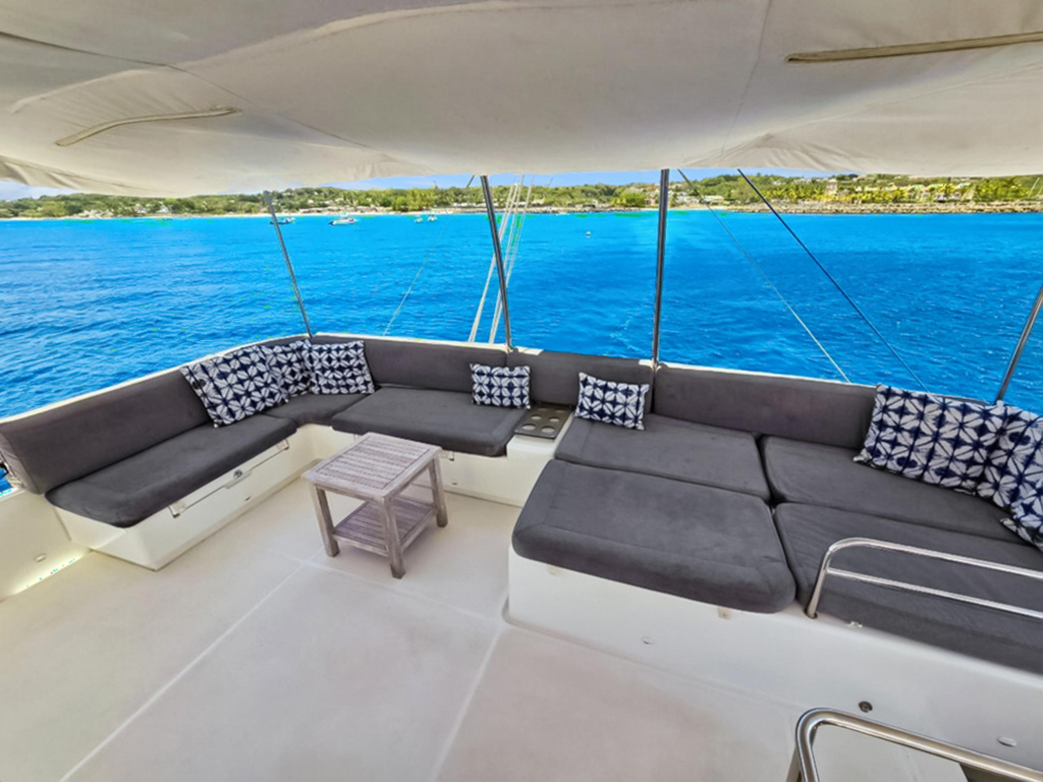 Lagoon-560 S2 2015-Cool Runnings IV SC-US-Spacious deck of 2015 Lagoon 560 S2 yacht with comfortable seating and ocean view.-9782915 | Thumbnail