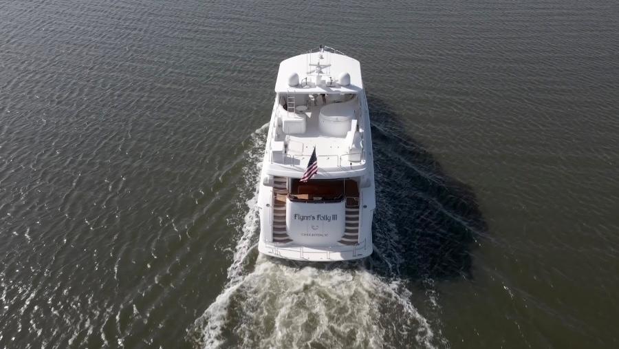 Hatteras 80 Flynn's Folly III - Arial View