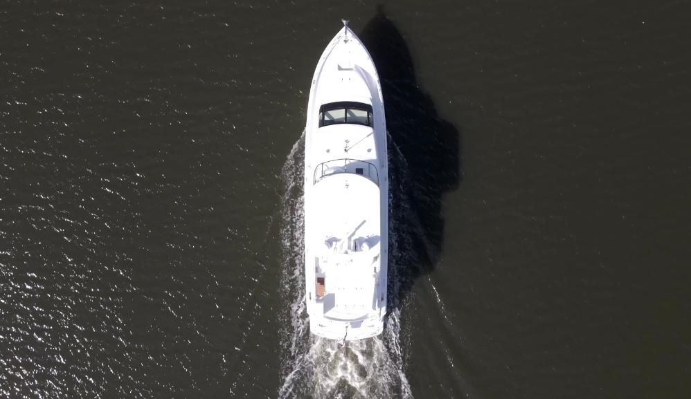 Hatteras 80 Flynn's Folly III - Arial View