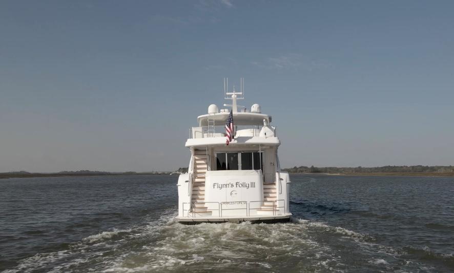 Hatteras 80 Flynn's Folly III - Stern View