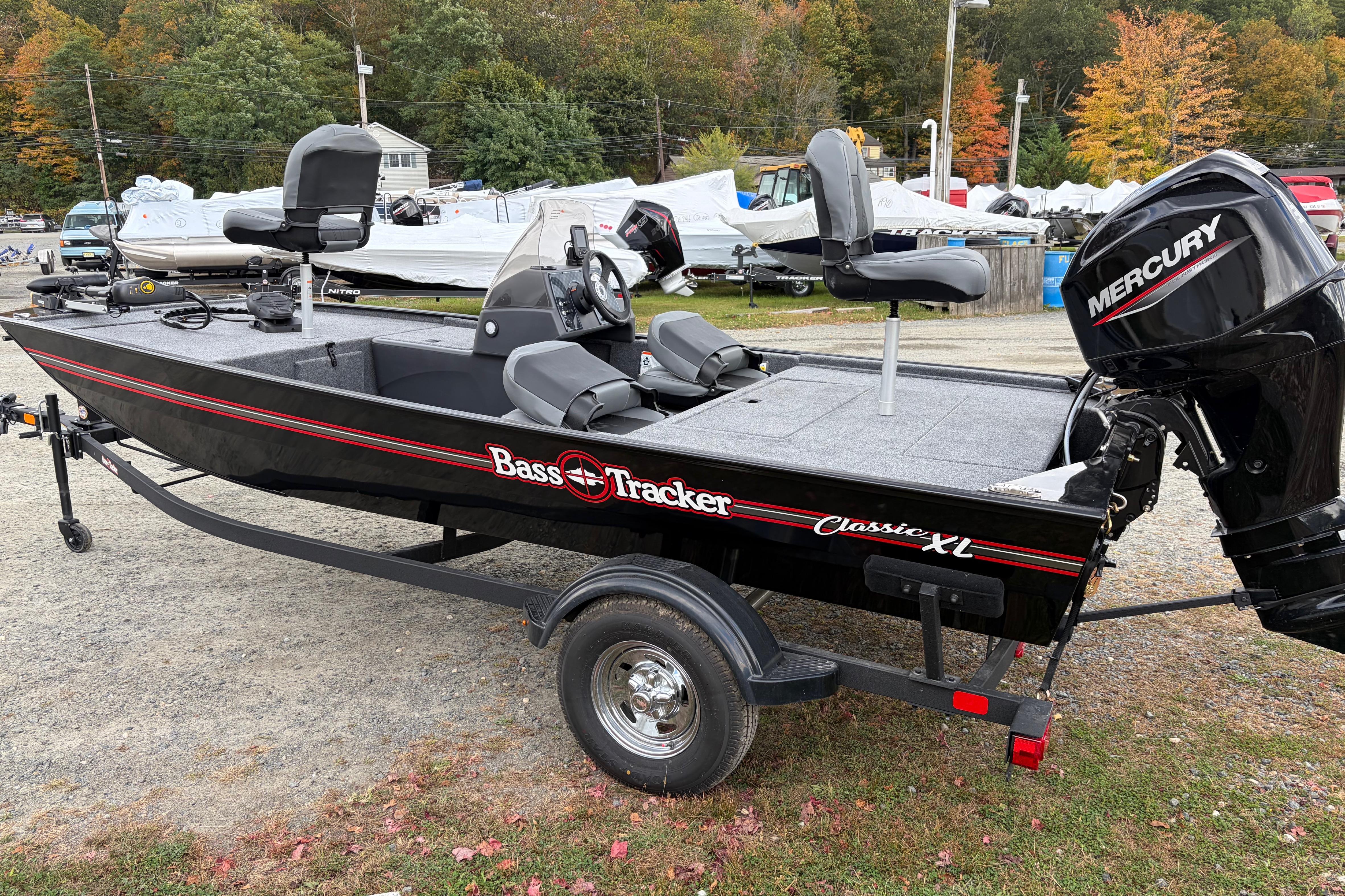 2026 Tracker Bass Tracker Classic XL boat with Mercury engine on trailer.