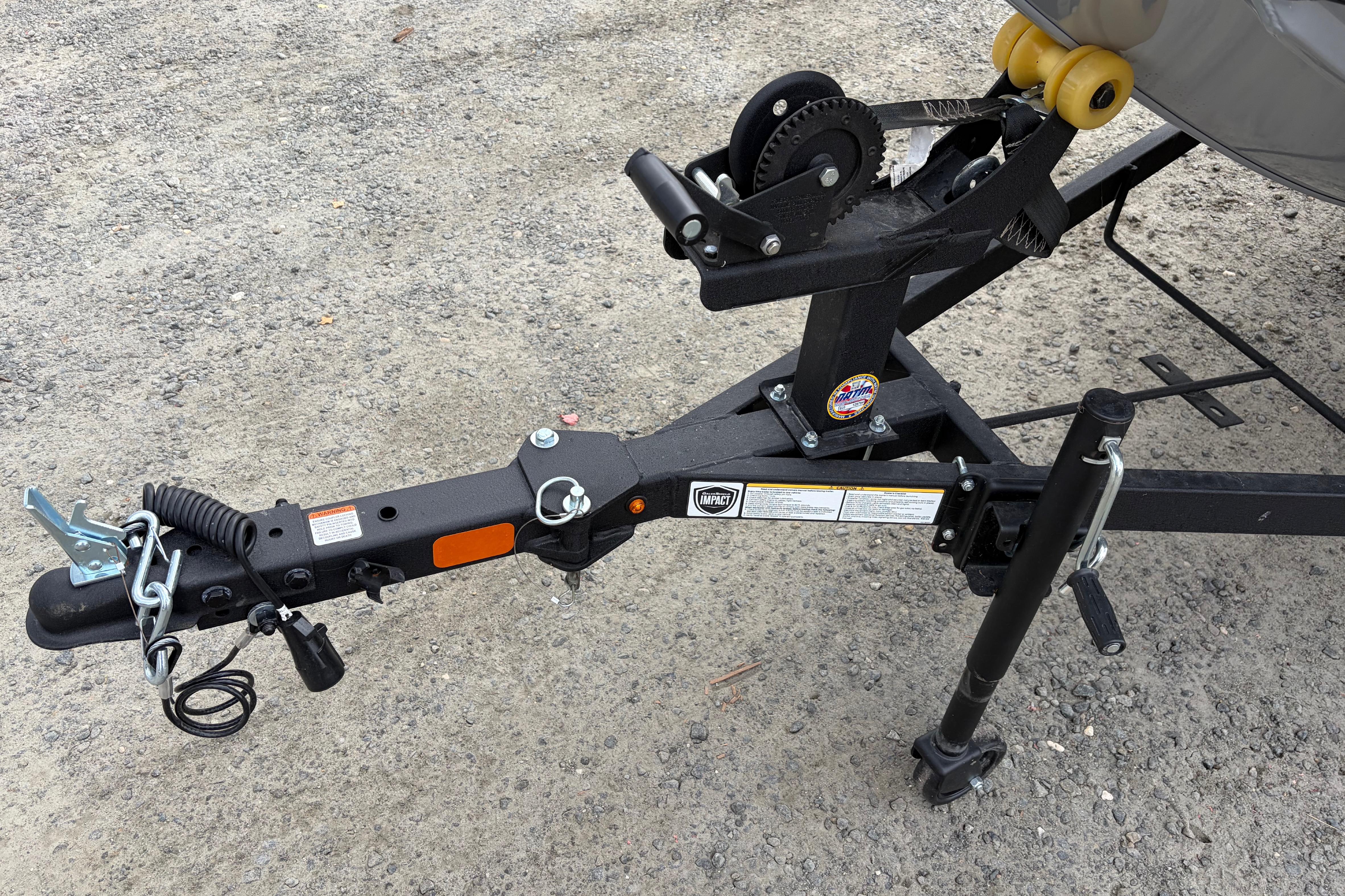 Trailer hitch of 2026 Tracker Bass Tracker Classic XL on gravel surface.