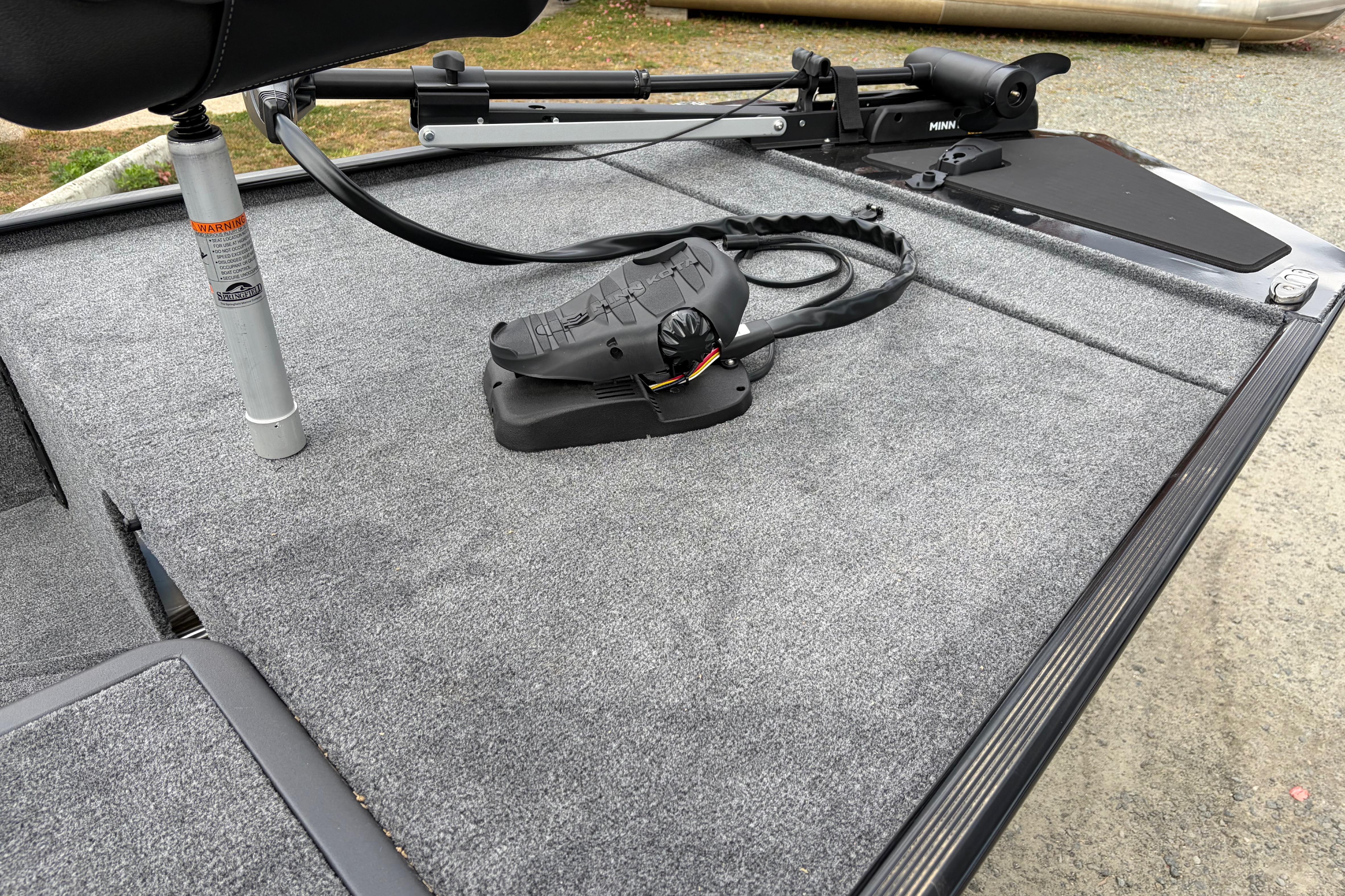 2026 Tracker Bass Tracker Classic XL boat deck with Minn Kota trolling motor.