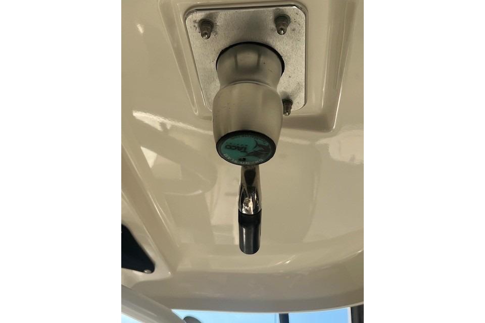 Close-up of a 2017 Boston Whaler 280 Outrage boat component.