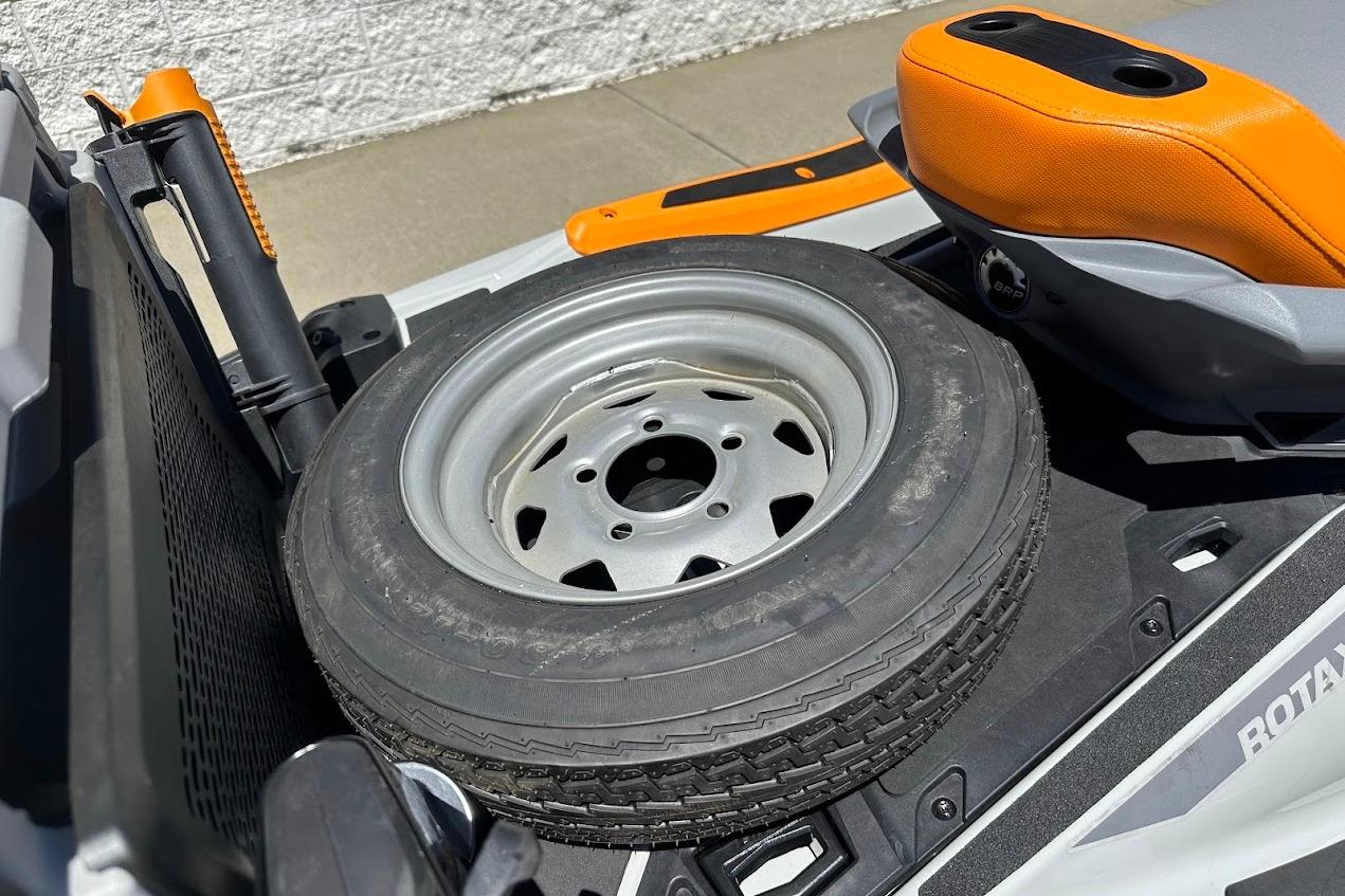 2023 Sea-Doo Fish Pro Trophy with spare tire on deck.
