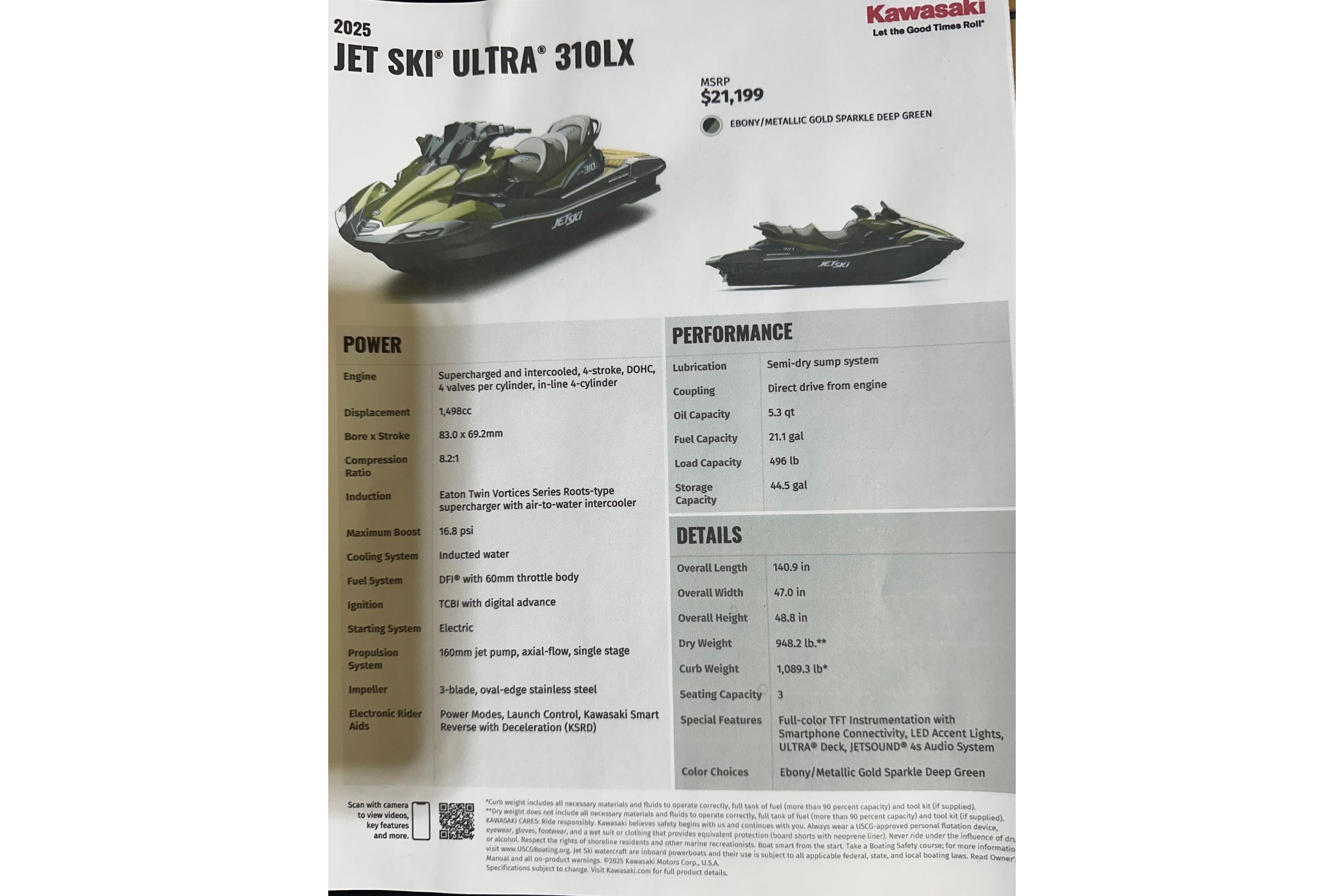 2025 Kawasaki Jetski Ultra 310LX-6