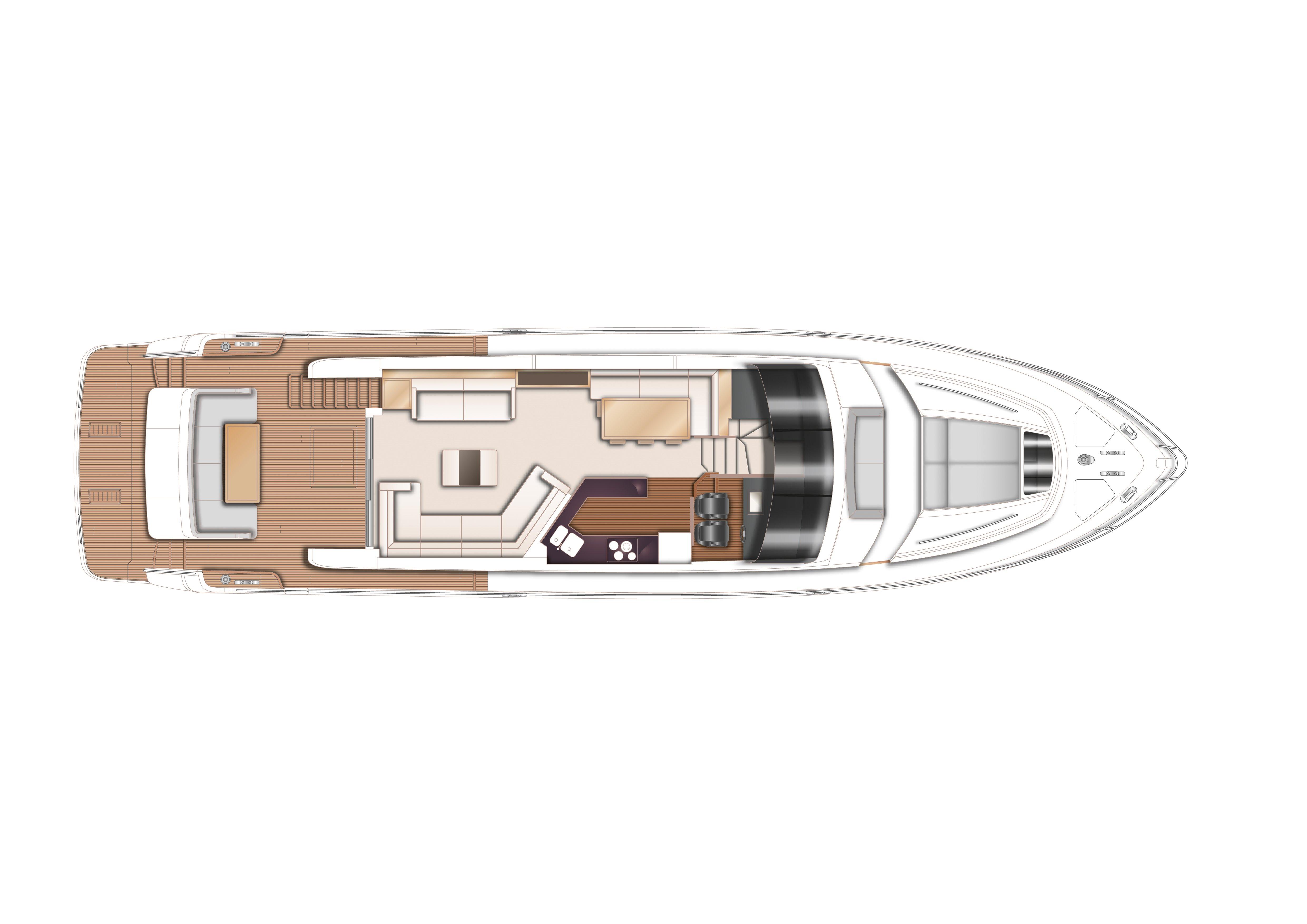 Manufacturer Provided Image: Princess Flybridge 72 Motor Yacht Upper Deck Layout Plan