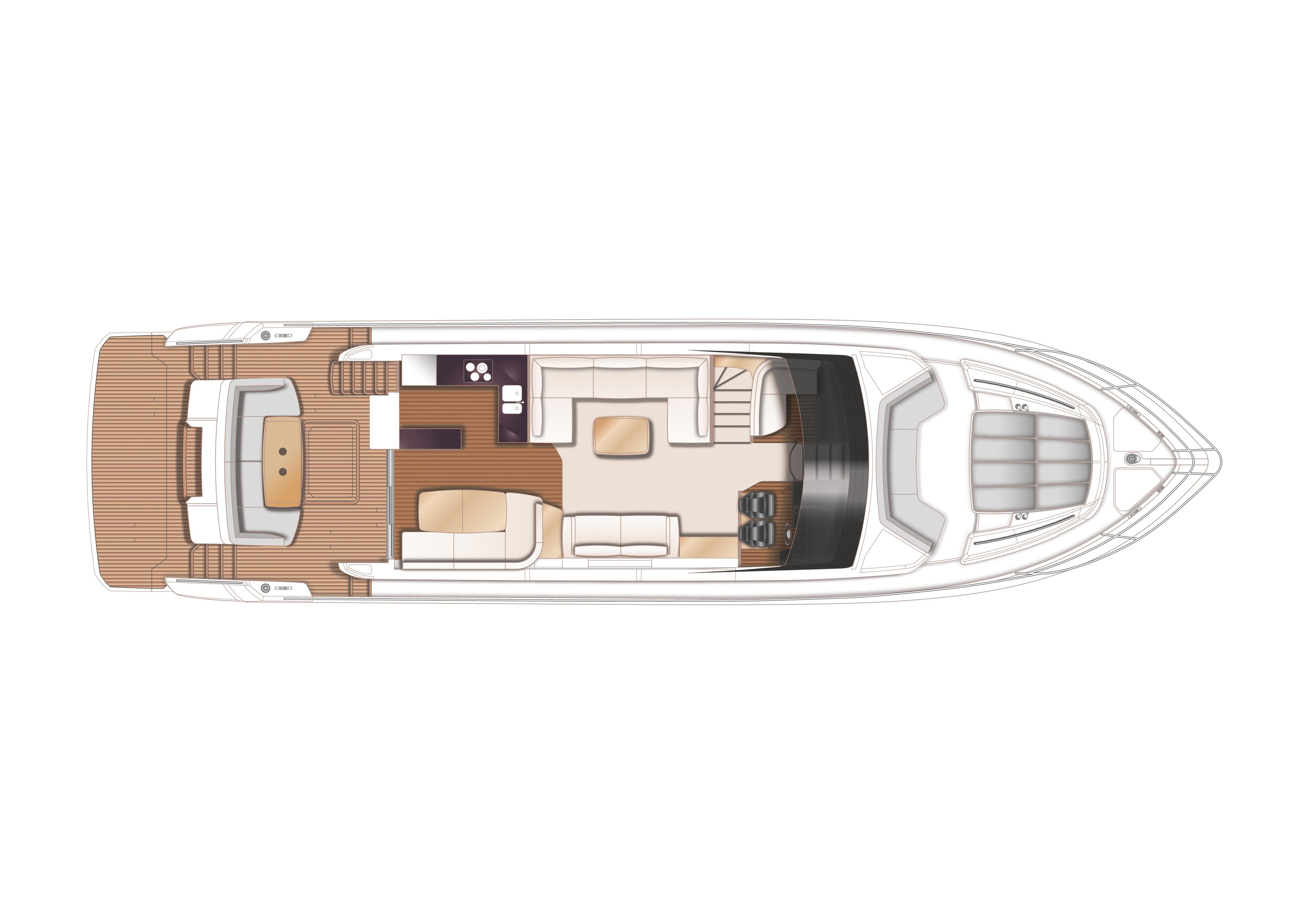 Manufacturer Provided Image: Princess 68 Upper Deck Layout Plan