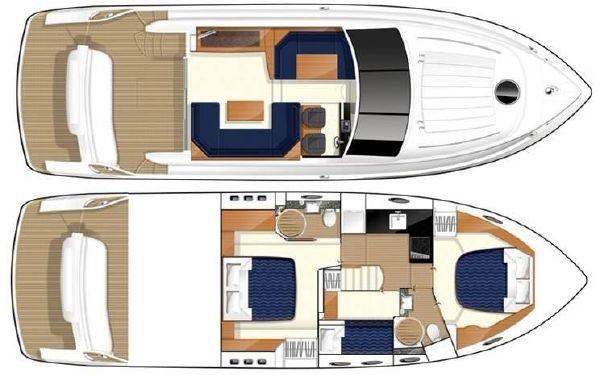 2007 Viking Sport Cruiser layout with spacious cabins and seating areas.