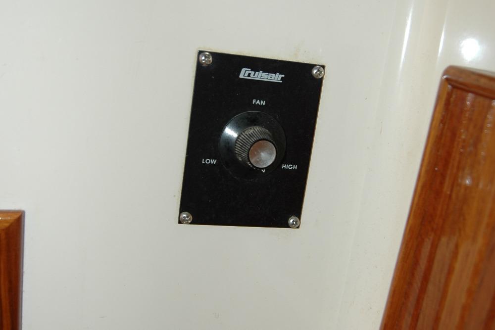 Cruisair fan control panel on 1987 Bertram 33 Sport Fisherman boat.
