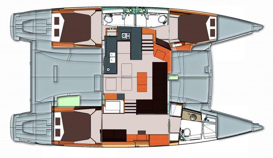Manufacturer Provided Image: Fountaine Pajot Helia 44 3 Cabin Layout Plan