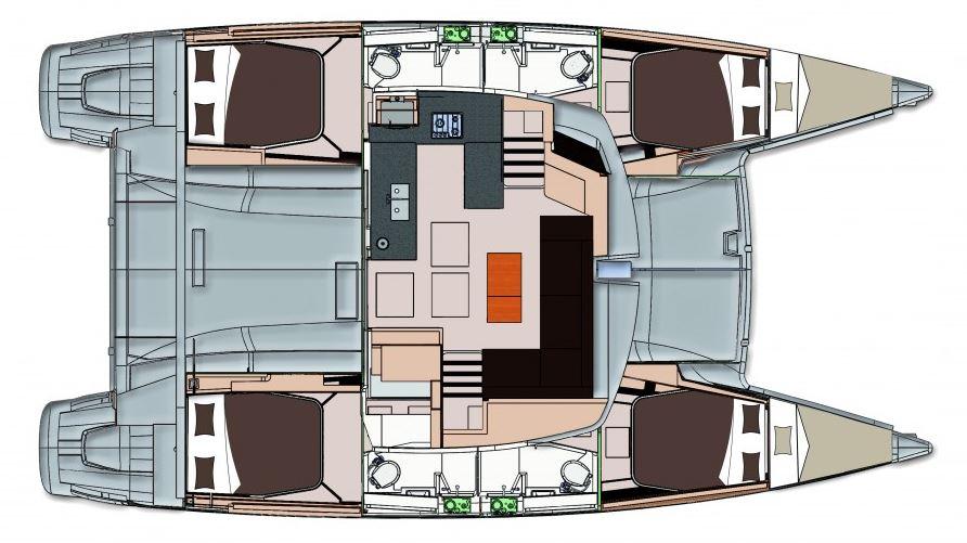 Manufacturer Provided Image: Fountaine Pajot Helia 44 4 Cabin Layout Plan