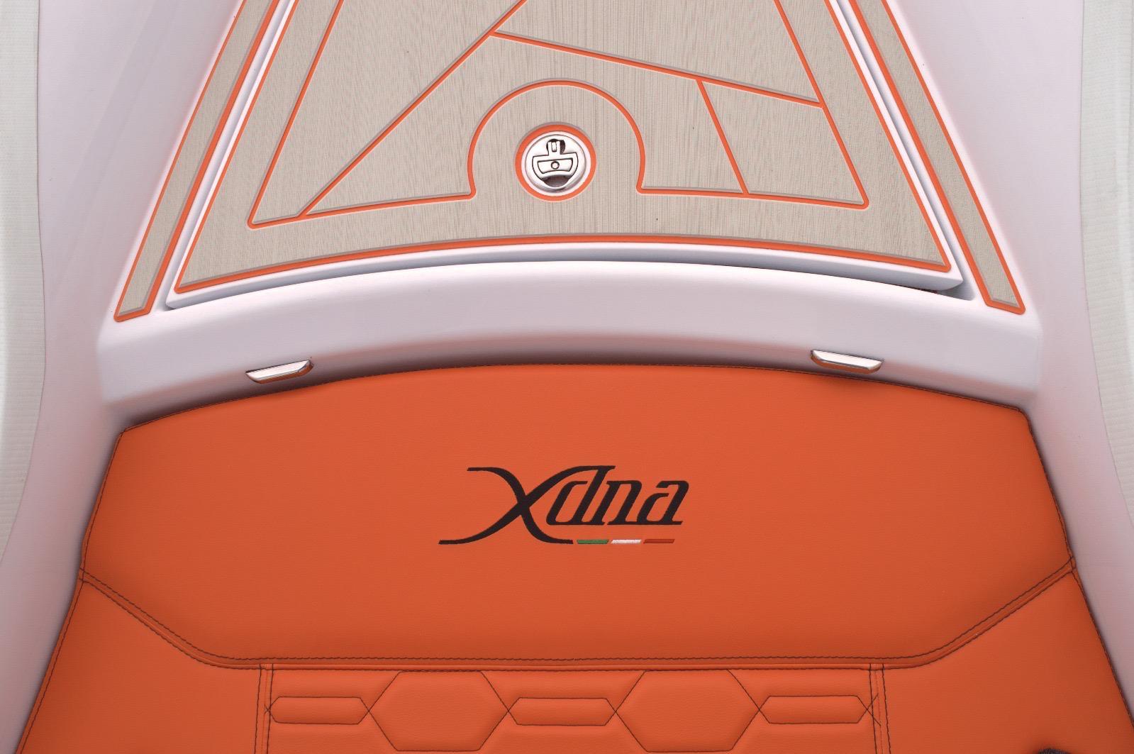 DNA-46 2026 -FL-US-Orange DNA 46 boat interior with logo, featuring modern design elements, 2025 model.-9703461 | Thumbnail