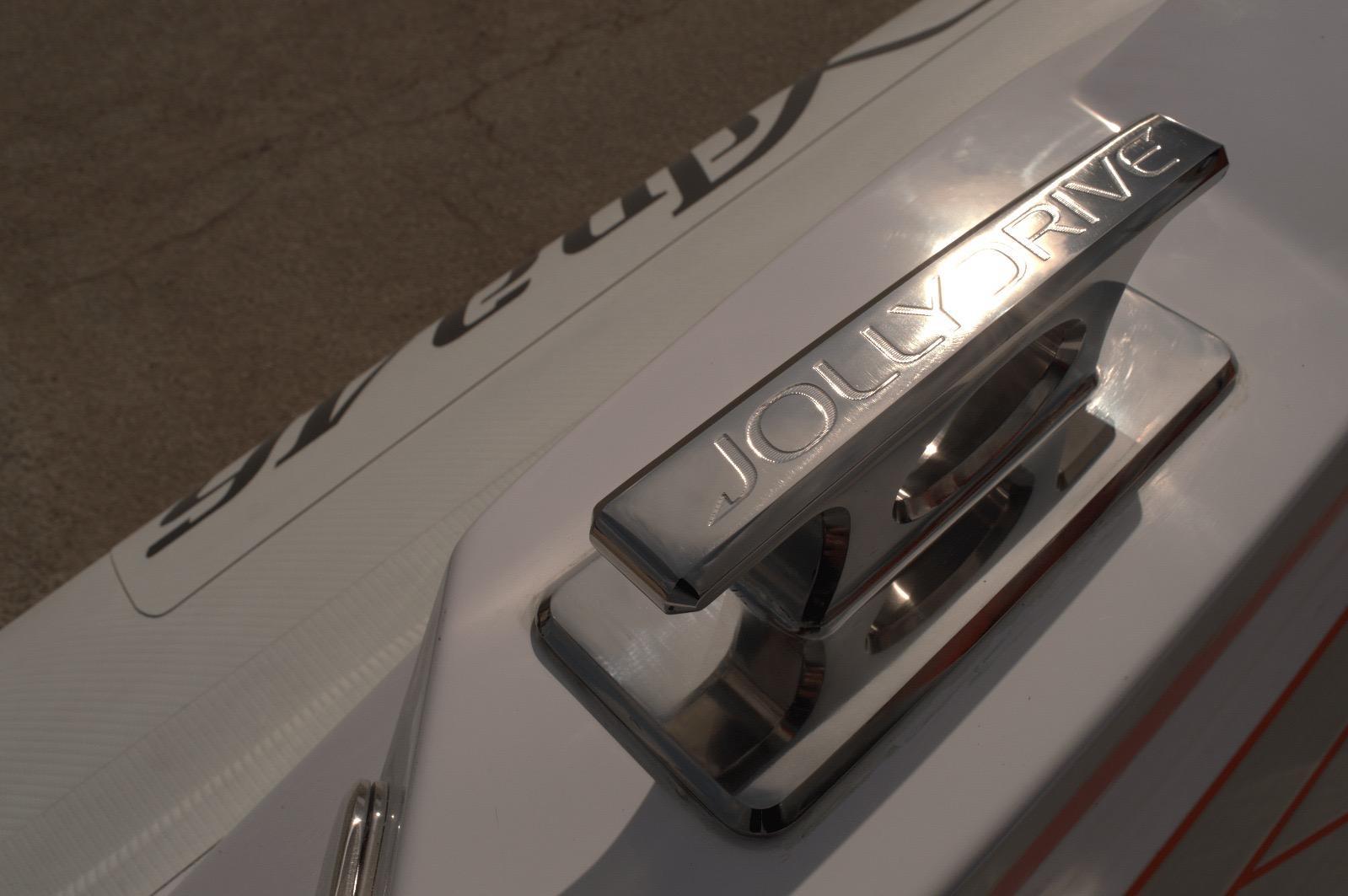 DNA-46 2026 -FL-US-Close-up of a 2025 DNA 46 boat with Jolly Drive branding.-9703461 | Thumbnail