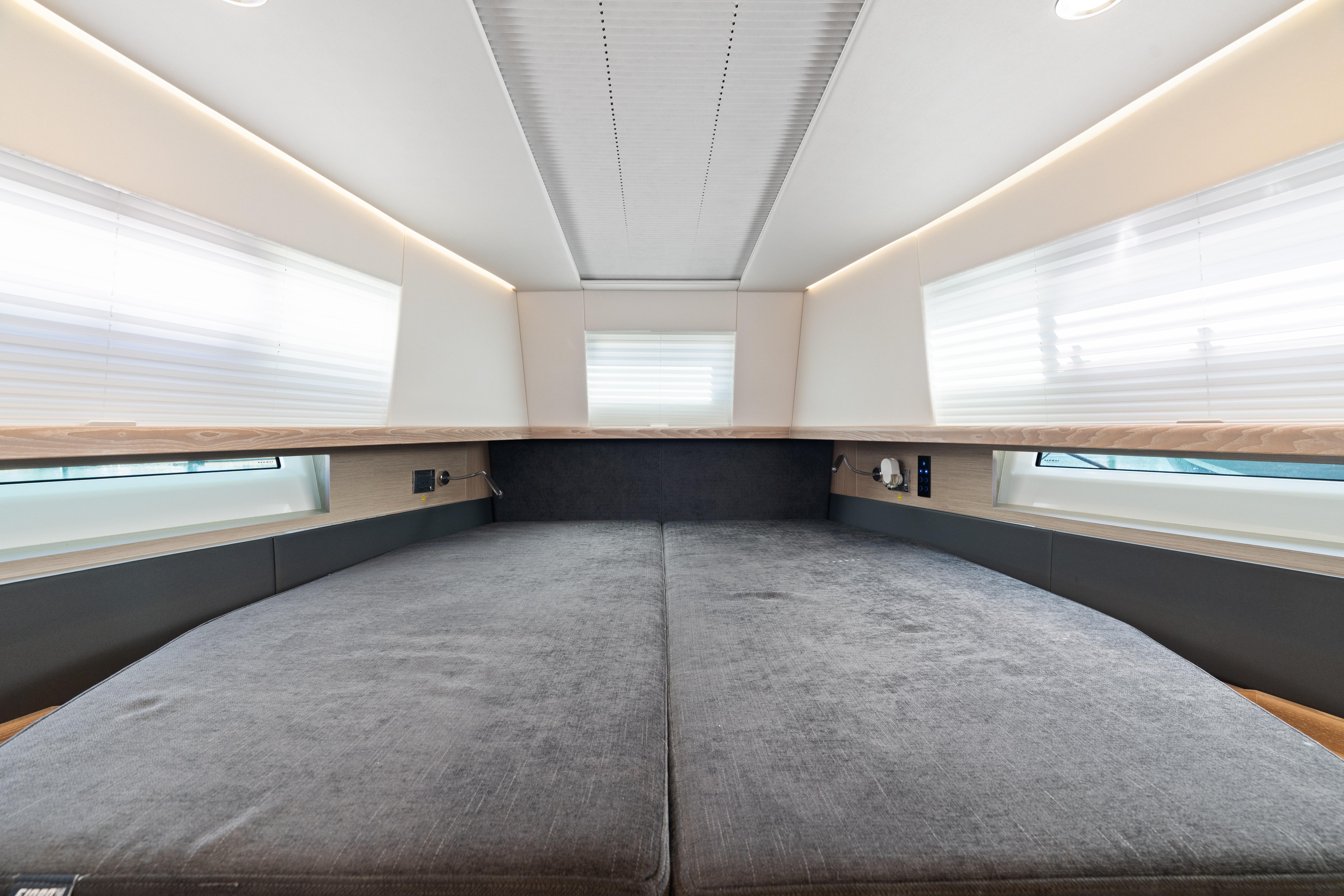 Fjord-44 Open 2022-HINJUICE FL-US-Interior cabin of 2022 Fjord 44 Open yacht, featuring a spacious bed and modern design.-9860902 | Thumbnail