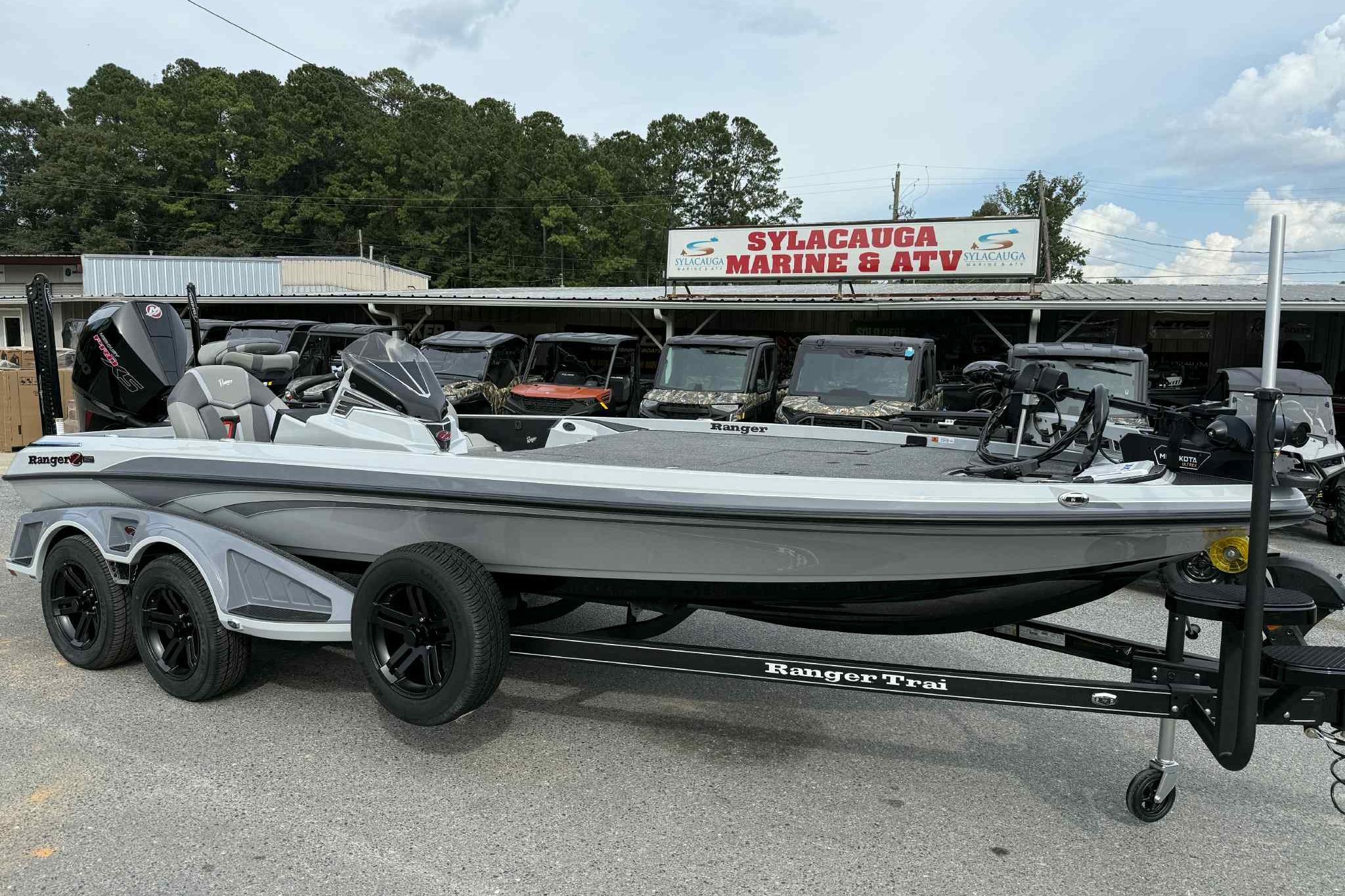 2026 Ranger Z521 boat on trailer at Sylacauga Marine & ATV dealership.