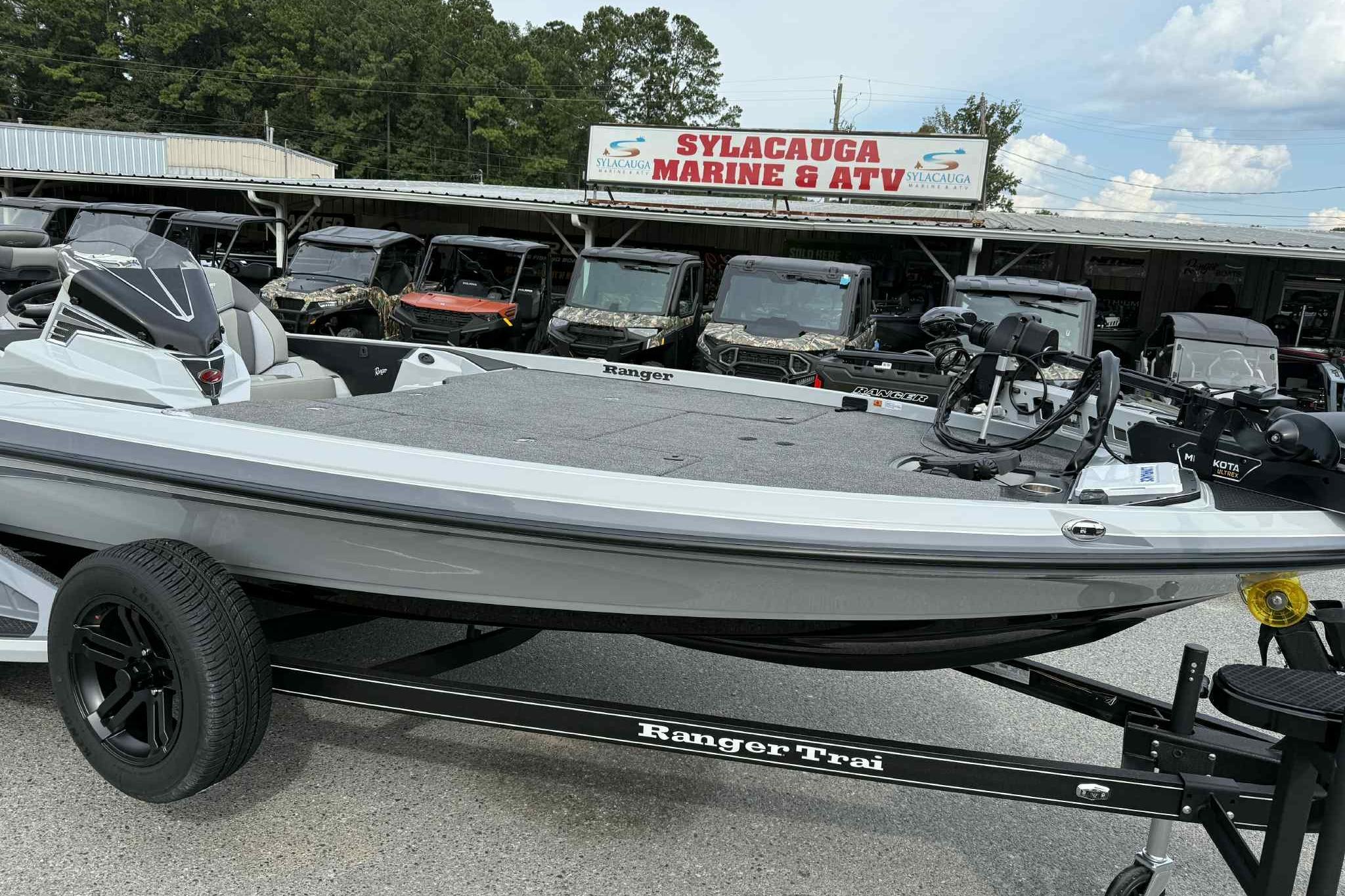 2026 Ranger Z521 boat on trailer at Sylacauga Marine & ATV dealership.