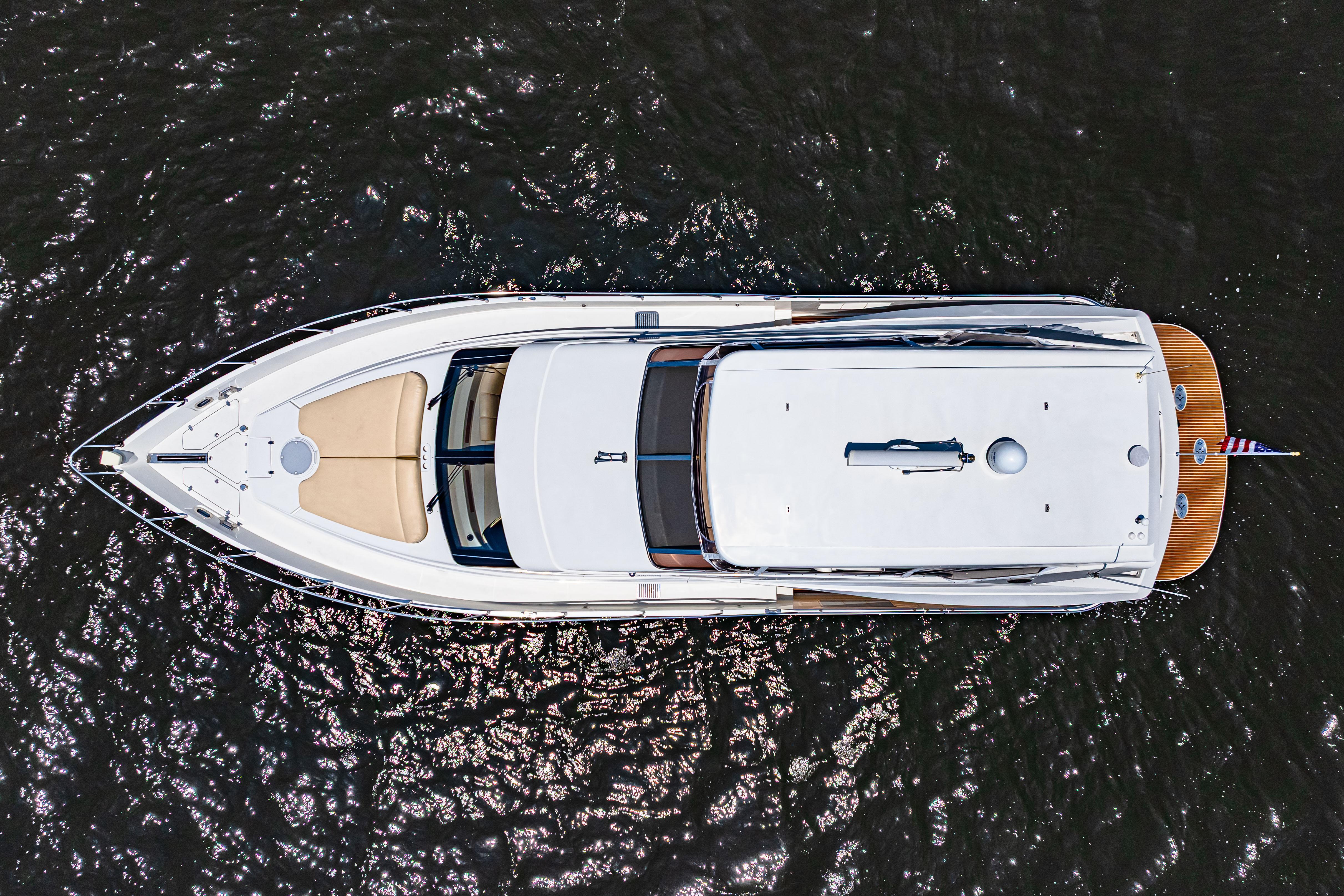 Marquis-59 2005-Victory FL-US-Aerial view of 2005 Marquis 59 yacht on dark water.-9773566 | Thumbnail