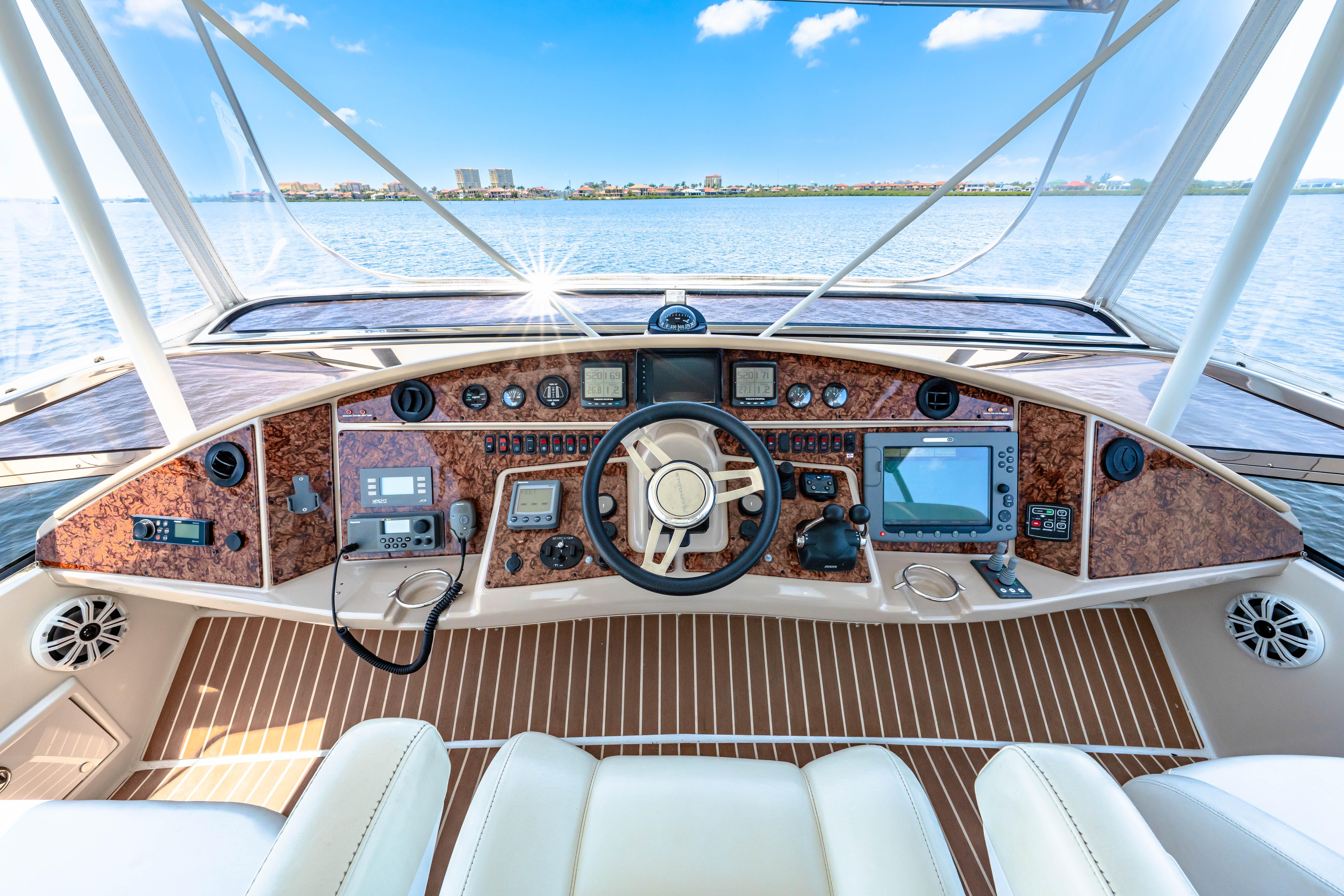 Marquis-59 2005-Victory FL-US-Helm of 2005 Marquis 59 yacht with advanced navigation equipment and scenic water view.-9773566 | Thumbnail