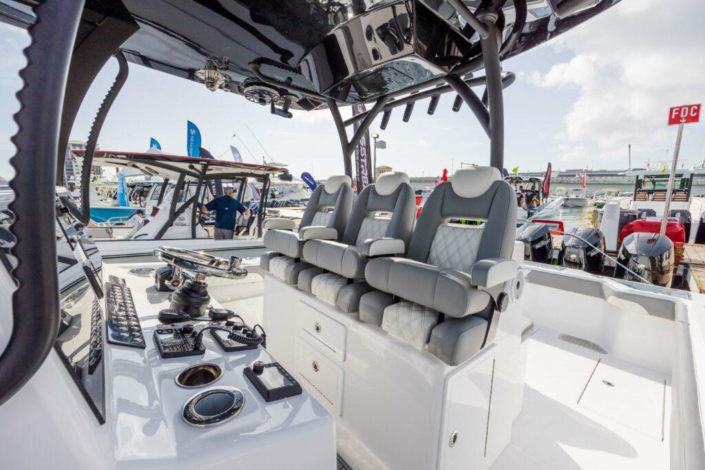 Front Runner-39 CC Custom 2026 -FL-US-2024 Front Runner 39 CC Custom boat interior with luxury seating and advanced controls.-9053590 | Thumbnail
