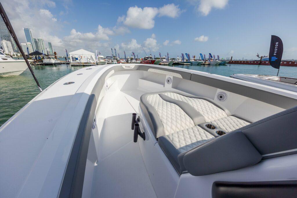 Front Runner-39 CC Custom 2026 -FL-US-2024 Front Runner 39 CC Custom boat at marina, featuring luxurious seating and modern design.-9053590 | Thumbnail