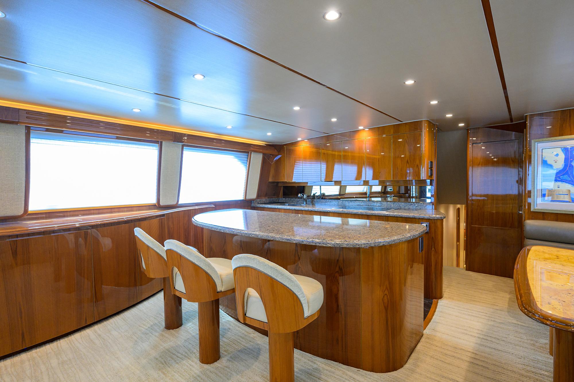 Just Chillin Yacht Photos Pics Viking 76 JUST CHILLIN - Galley & Bar Stools