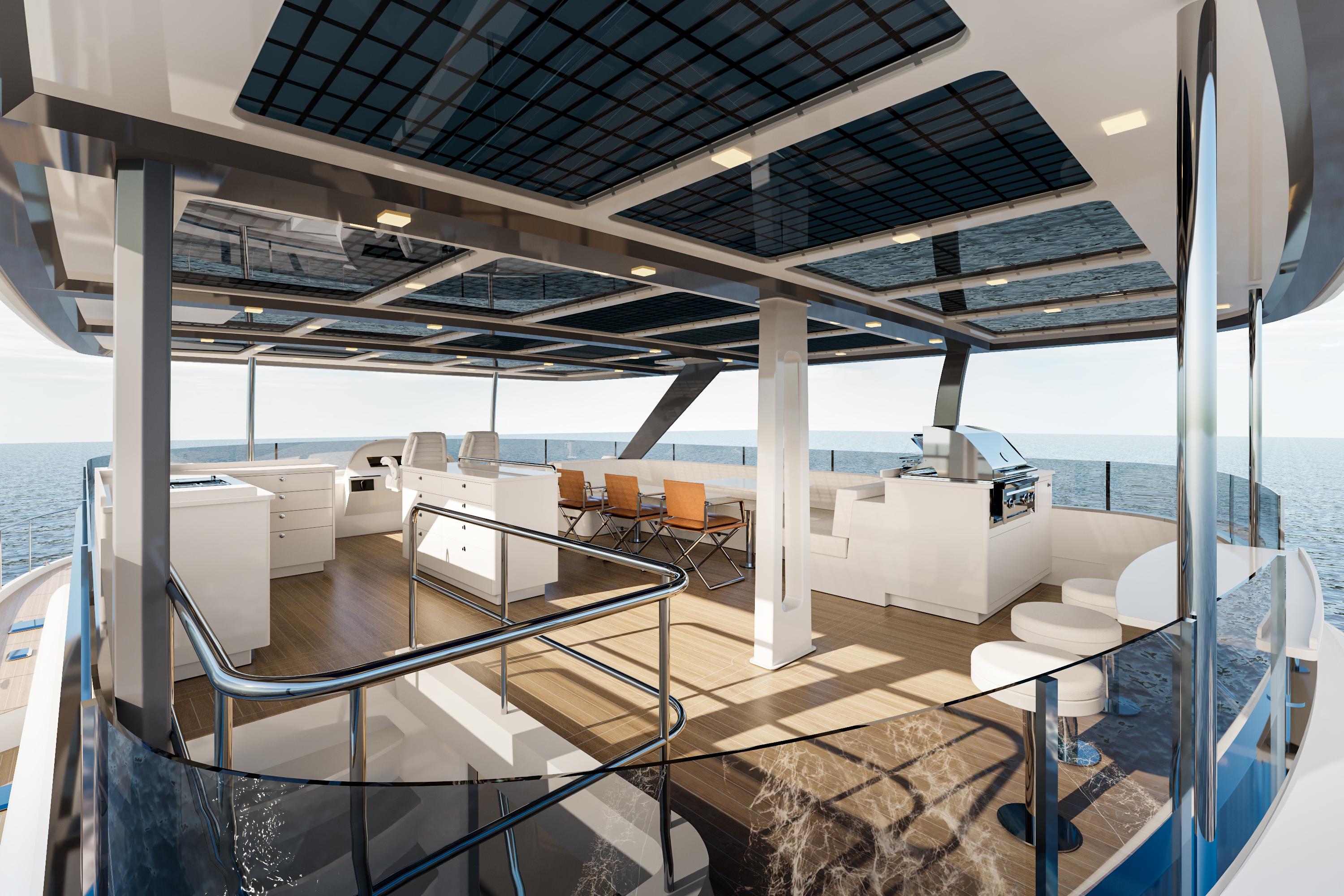 Catamaran-HS 65 2025-HS 65 FL-US-Luxurious 2025 Catamaran HS 65 interior with modern design and ocean view.-9723610 | Thumbnail