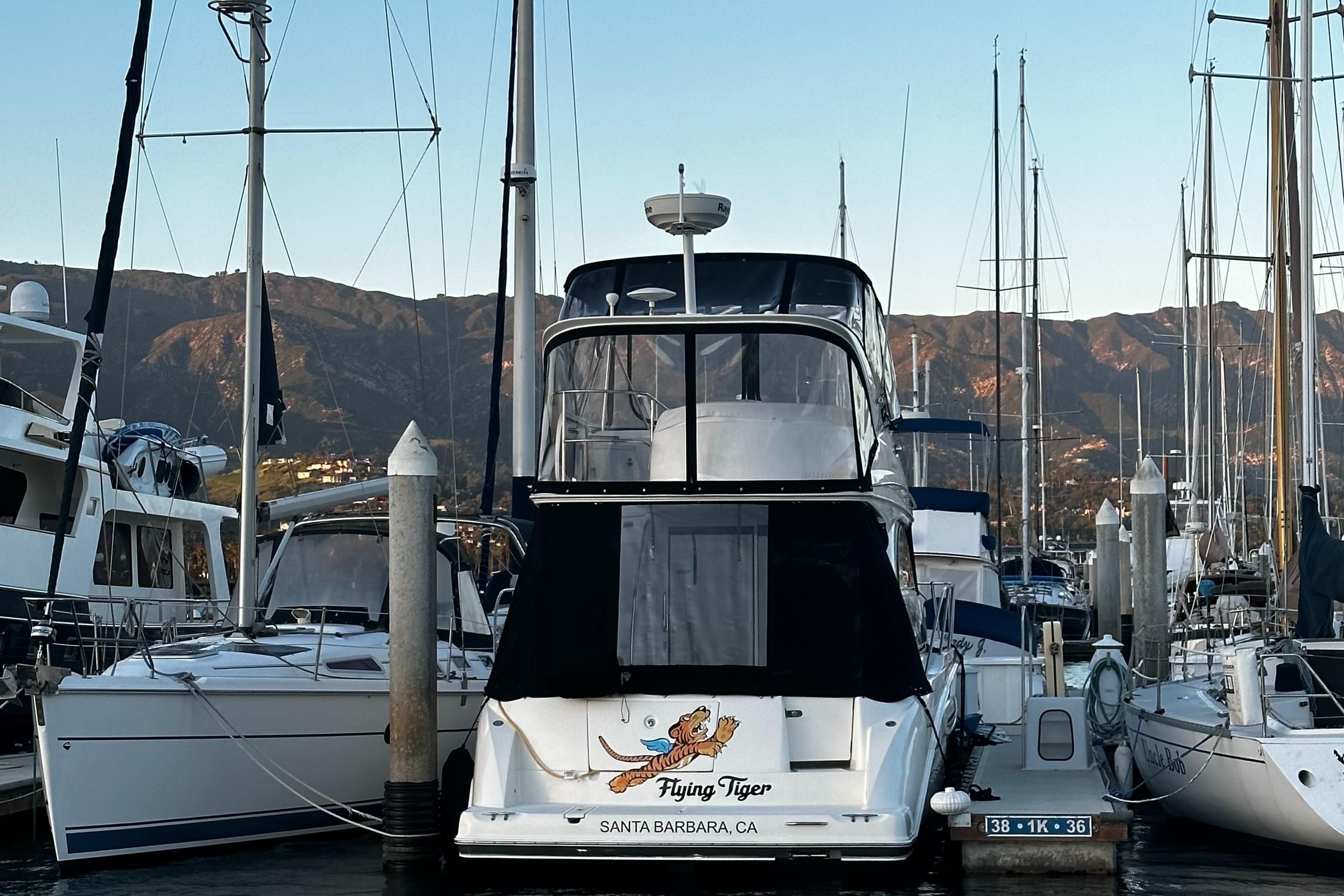 Stern View With Aft Deck And Flybridge Enclosure