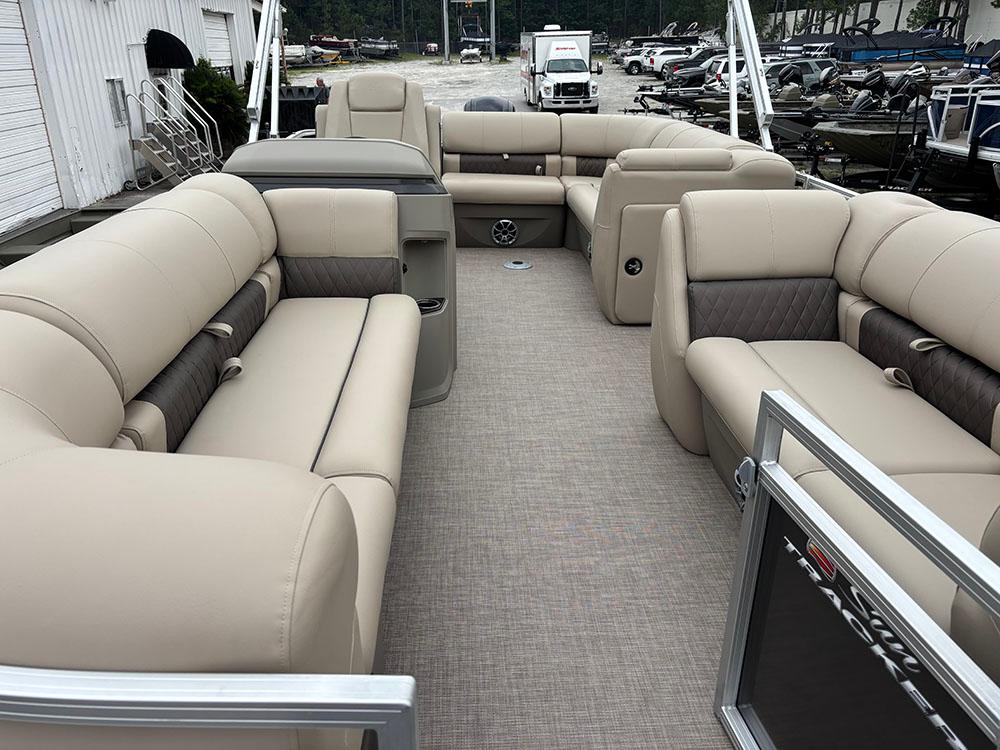 2025 Sun Tracker Party Barge 20 DLX with spacious seating and modern design.