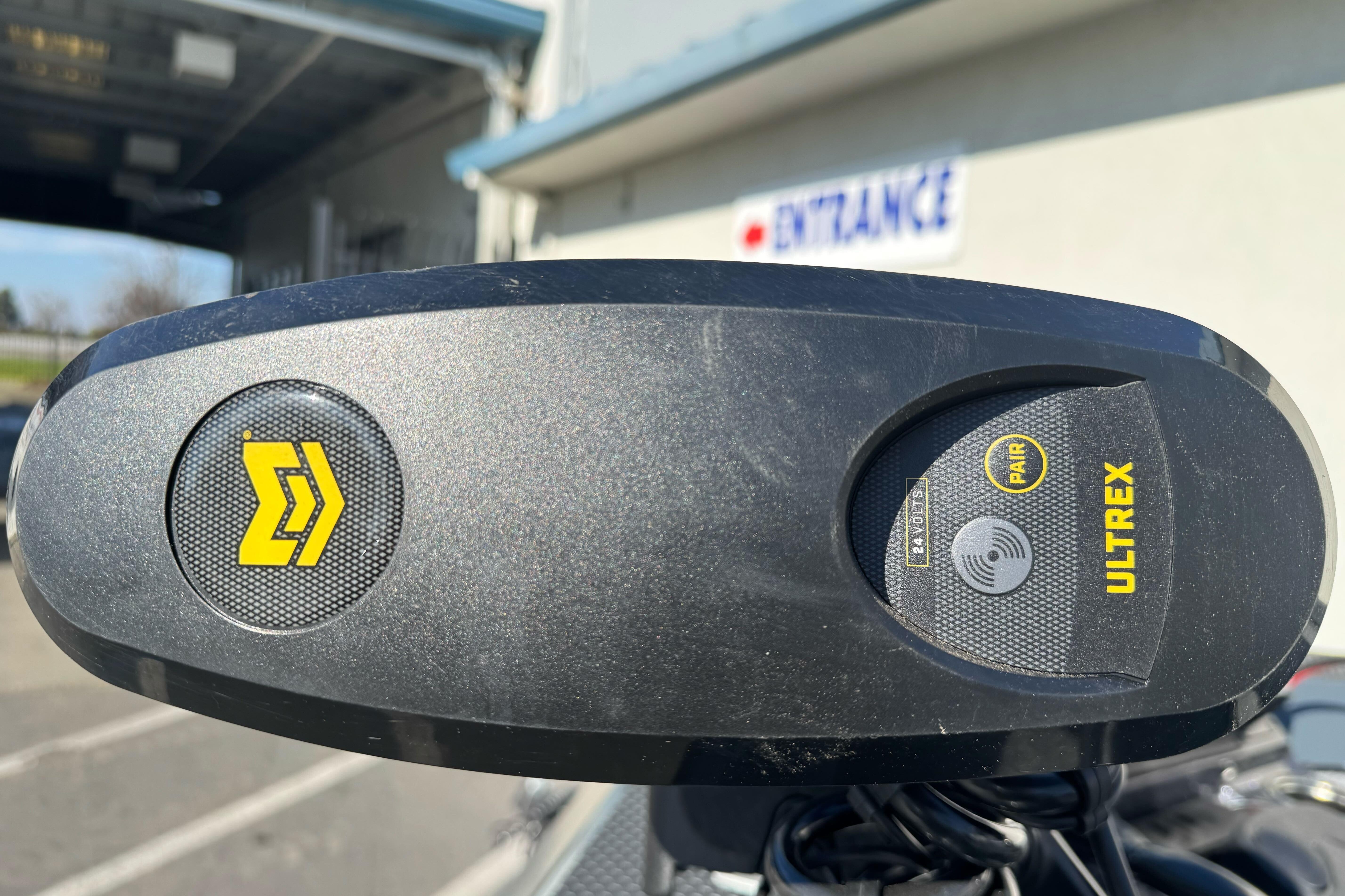 Close-up of Ultrex trolling motor on 2026 Ranger RT188P boat.