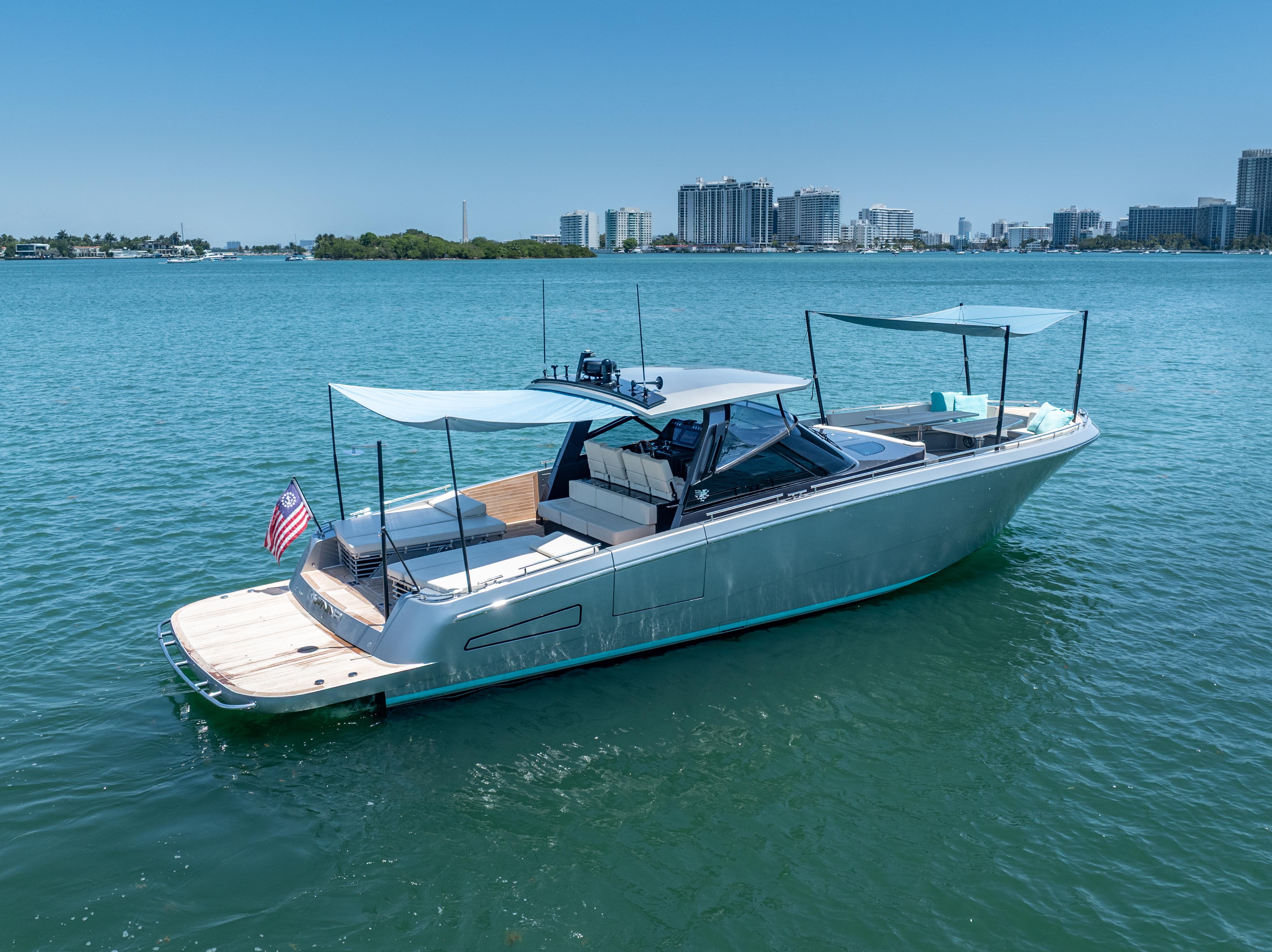 CNM-Continental 54 2019-YANINA FL-US-2019 CNM Continental 54T yacht on calm water with city skyline background.-9803754 | Thumbnail