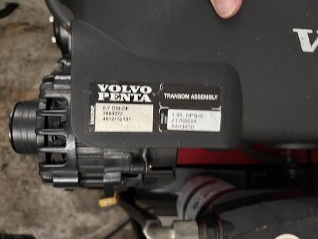 Volvo Penta engine label on 2005 Rinker Fiesta Vee 342 boat.