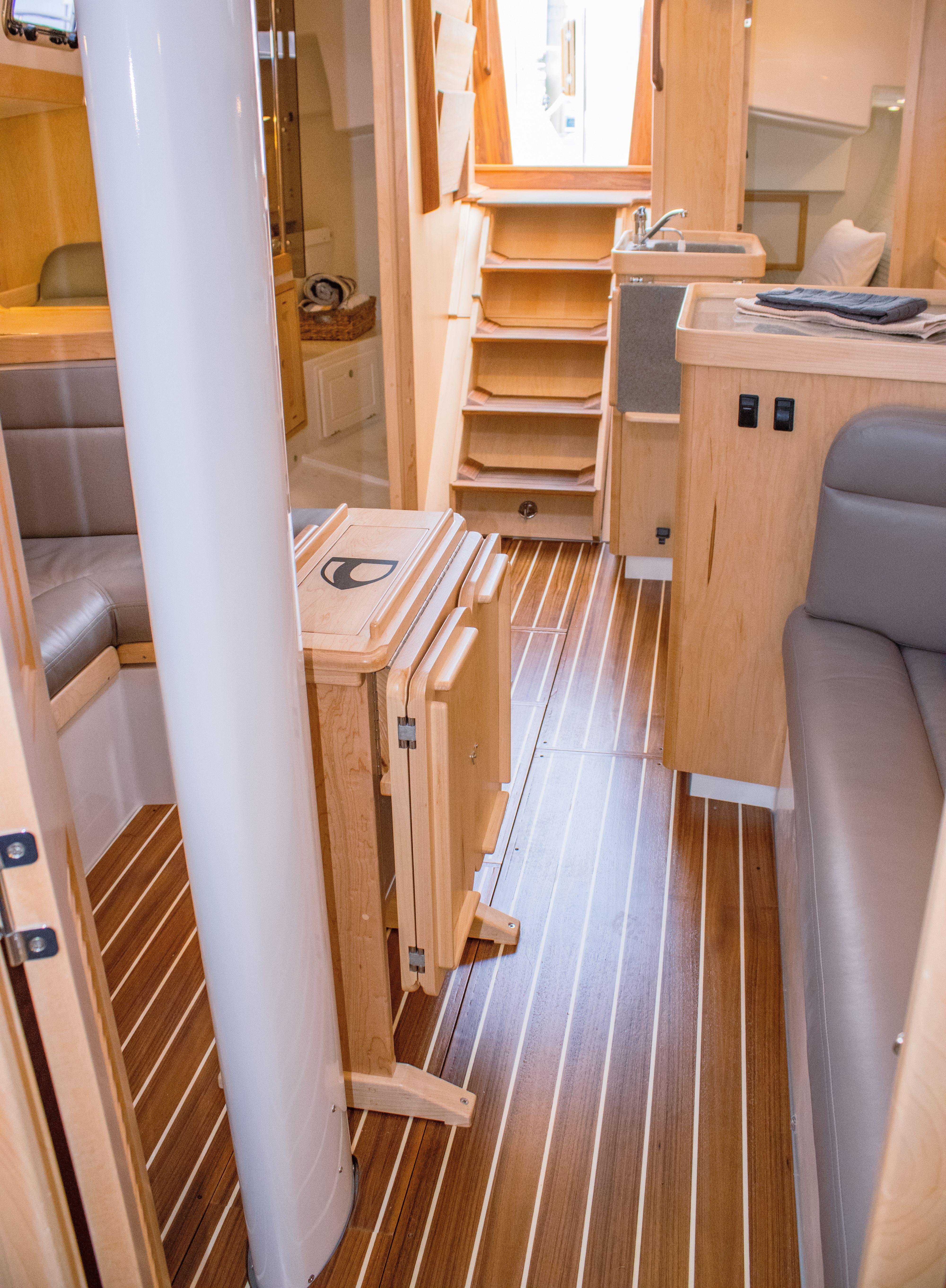 Tartan-365 2023-SEA #5 IN STOCK WA-US-Interior of 2023 Tartan 365 yacht with modern wood finish and seating.-9568831 | Thumbnail