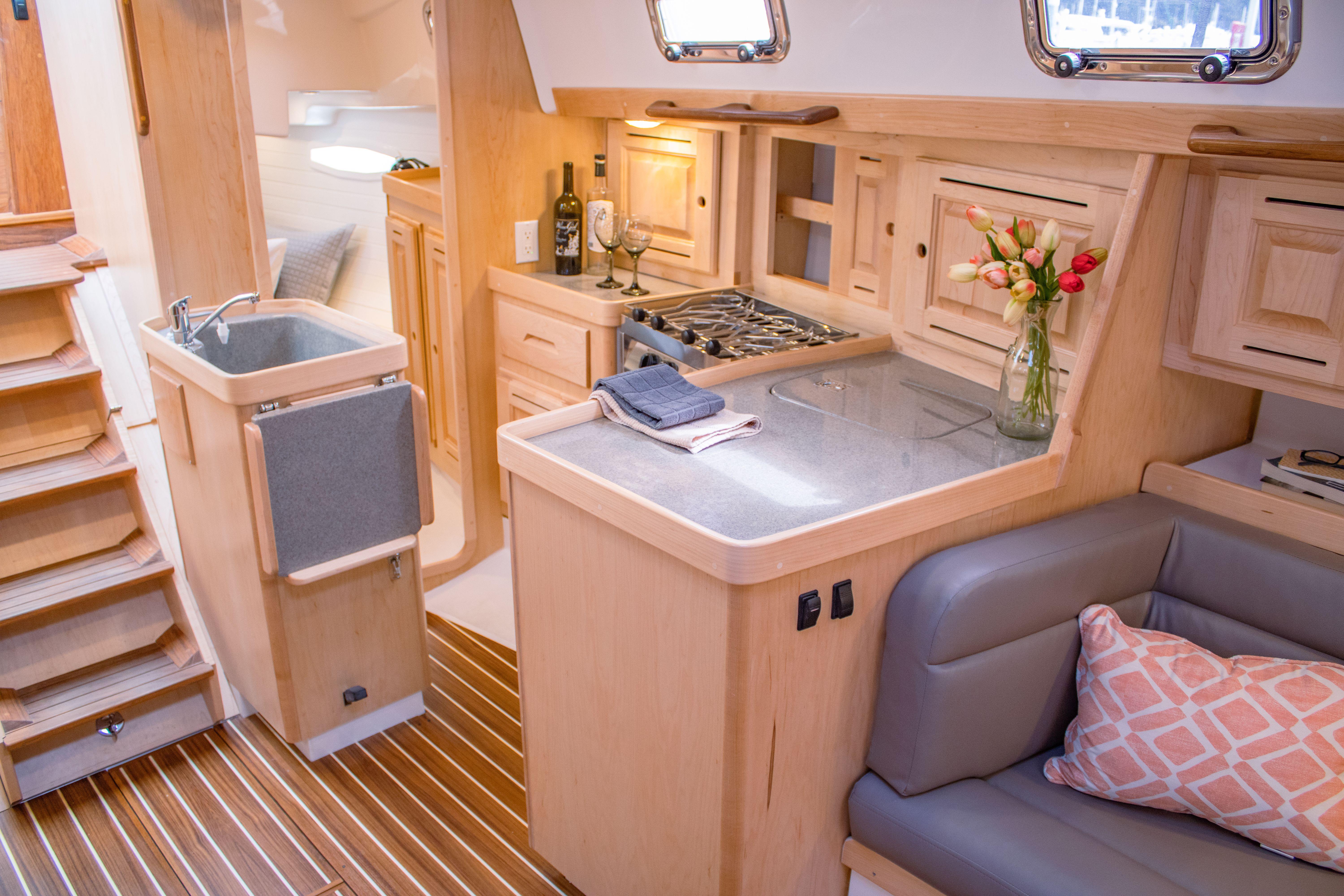 Tartan-365 2023-SEA #5 IN STOCK WA-US-Luxurious 2023 Tartan 365 yacht interior with modern kitchen and cozy seating area.-9568831 | Thumbnail