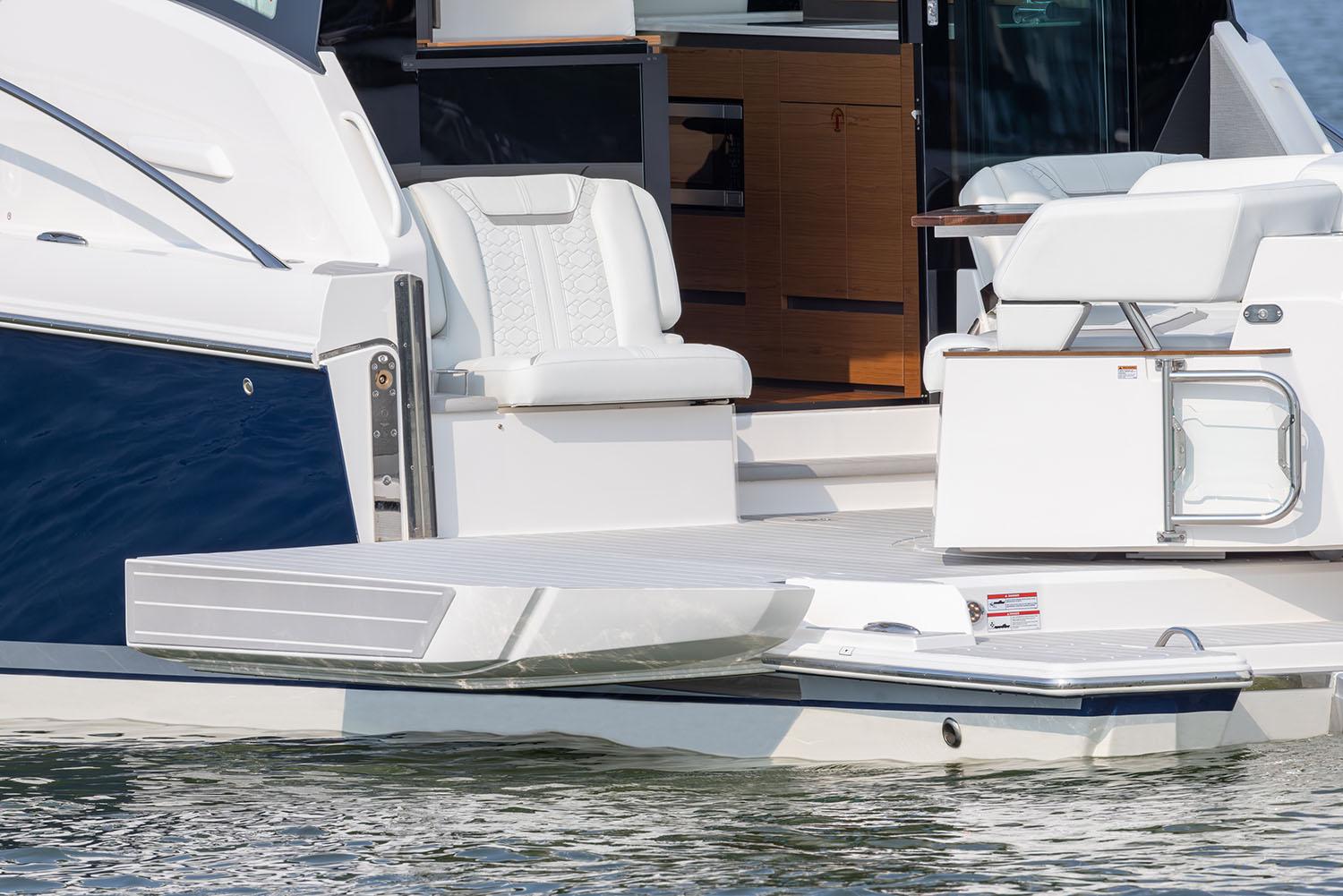 Manufacturer Provided Image: 2025 Tiara Yachts 43 LE boat with elegant seating and swim platform.