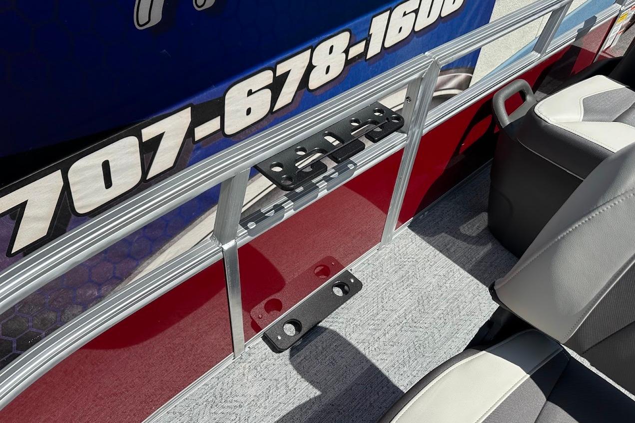 2026 Sun Tracker Bass Buggy 16 XL Select interior with seating and railing details.