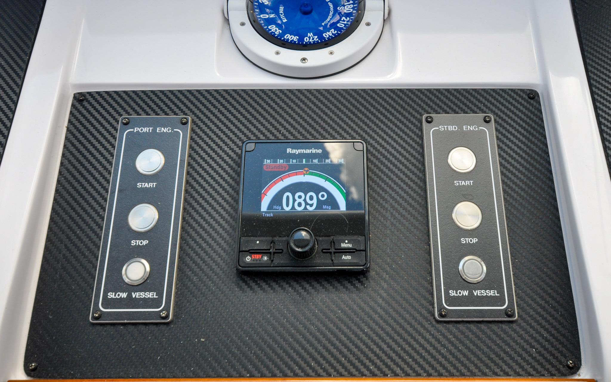 Castina Yacht Photos Pics Horizon 65PC - Castina - Flybridge - Helm Station - Autopilot Controls