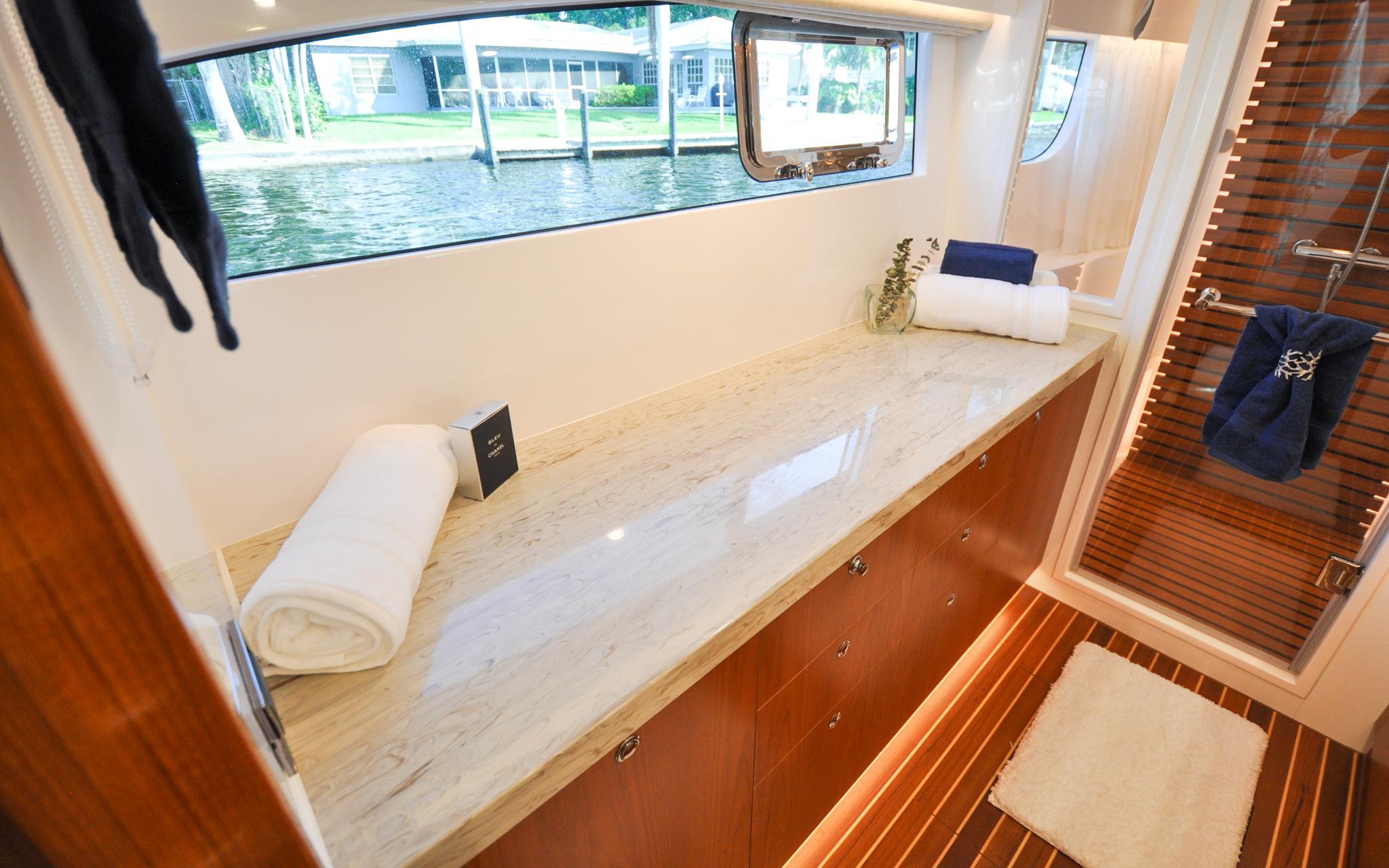 Castina Yacht Photos Pics Horizon 65PC - Castina - Owners Cabin - Shower Compartment