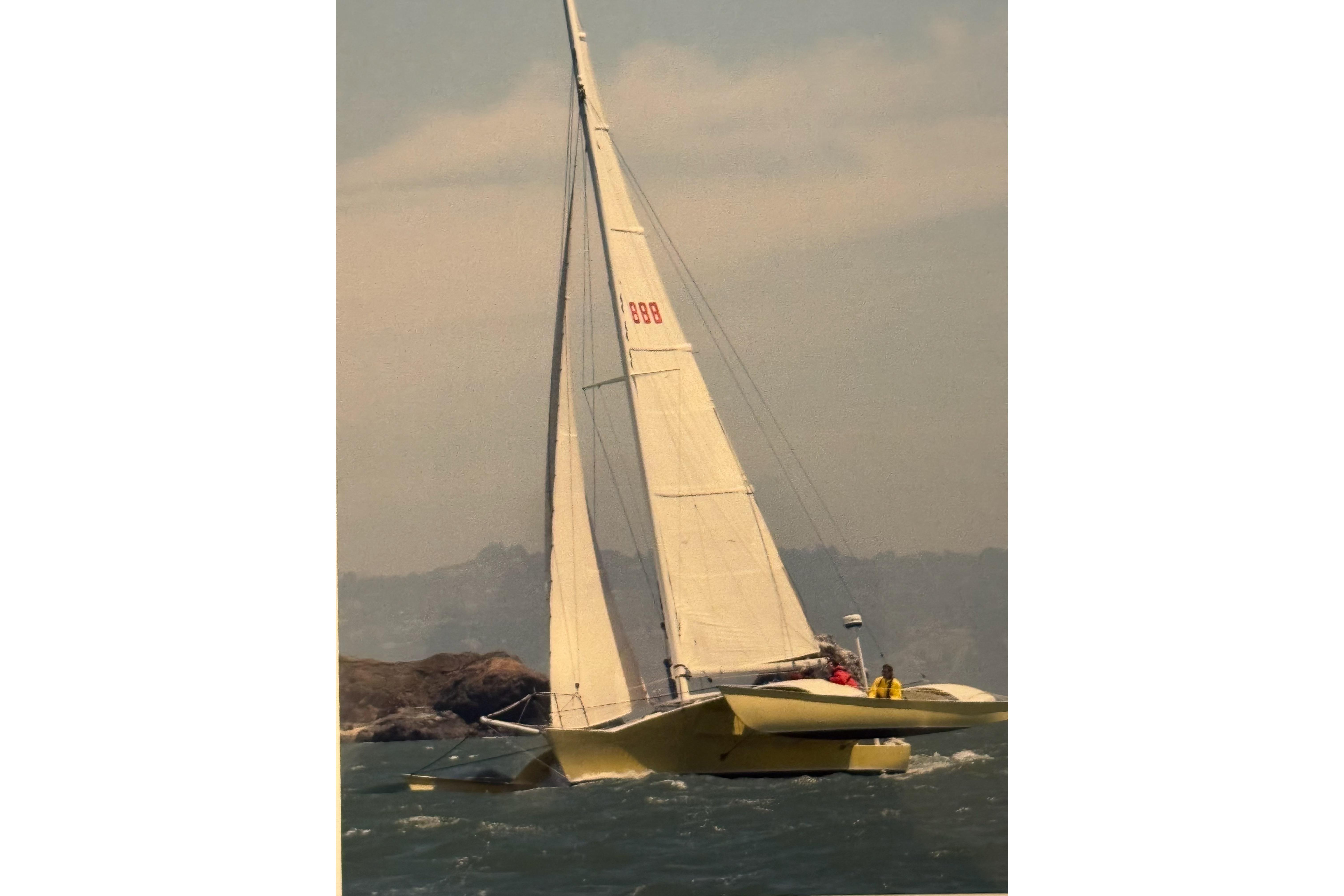 Sailing yacht "Greene Marine 35 Acapella" from 1982 on open water.