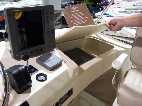 Flybridge console storage