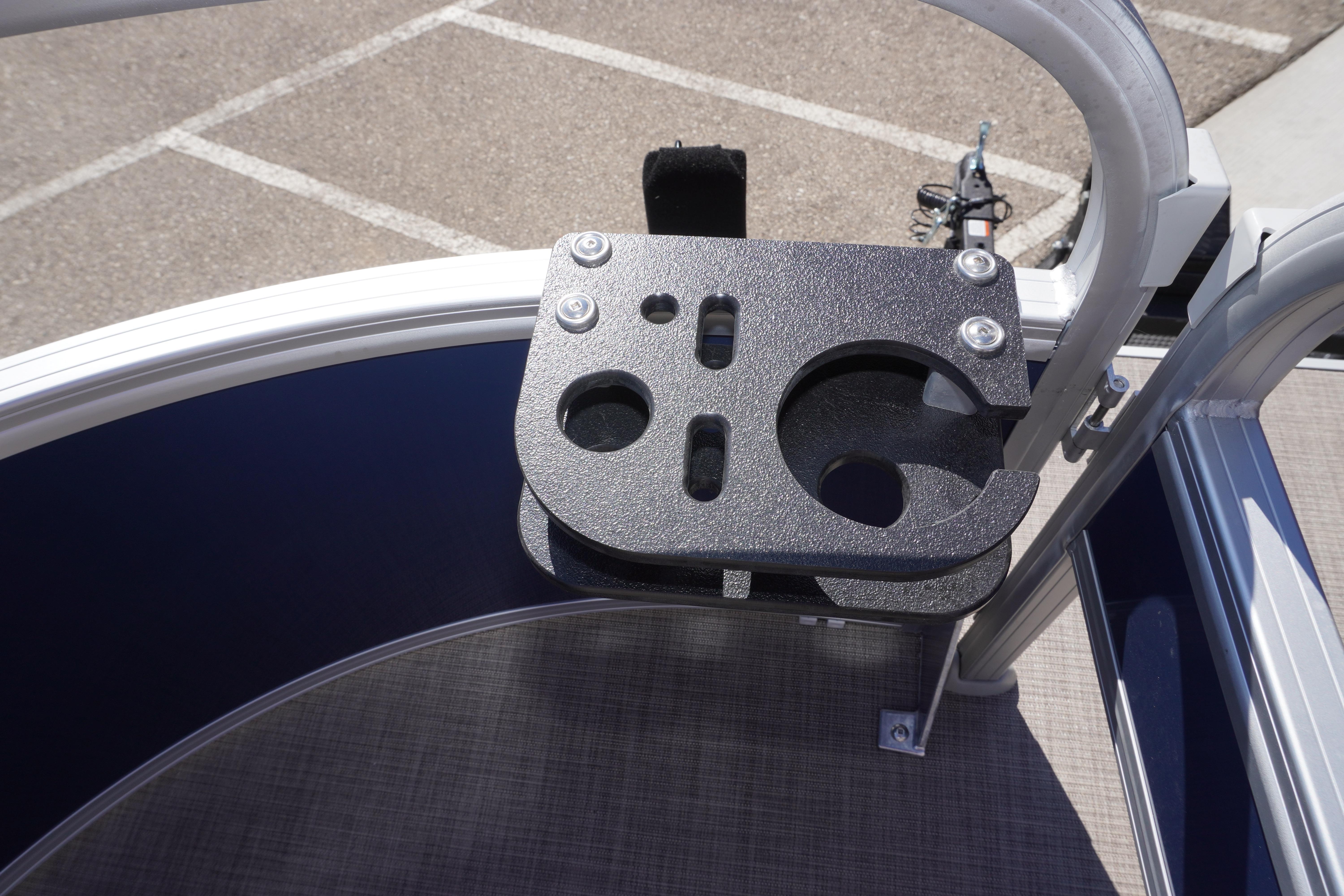2025 Sun Tracker Bass Buggy 16 XL Select cup holder detail on deck.